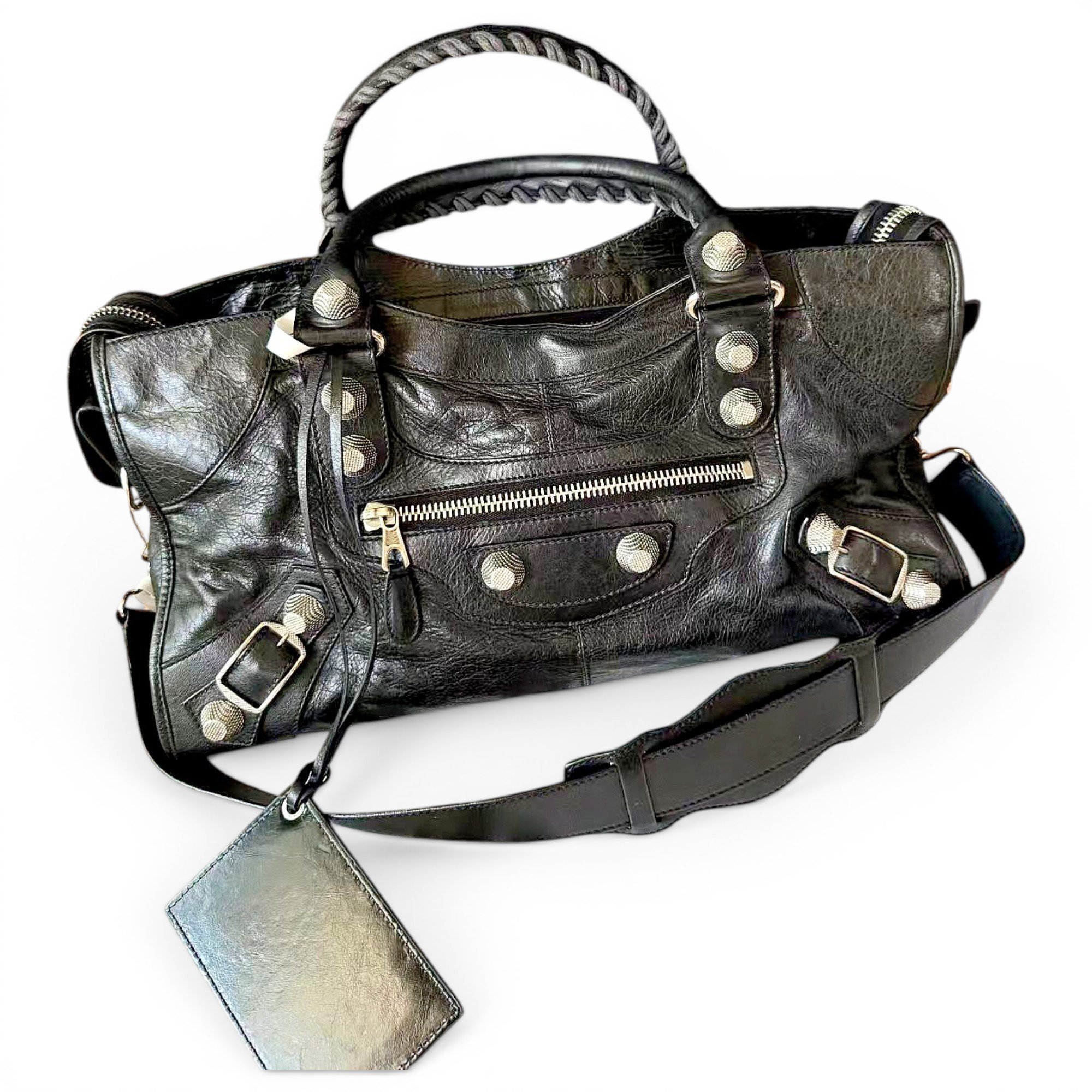 City leather handbag