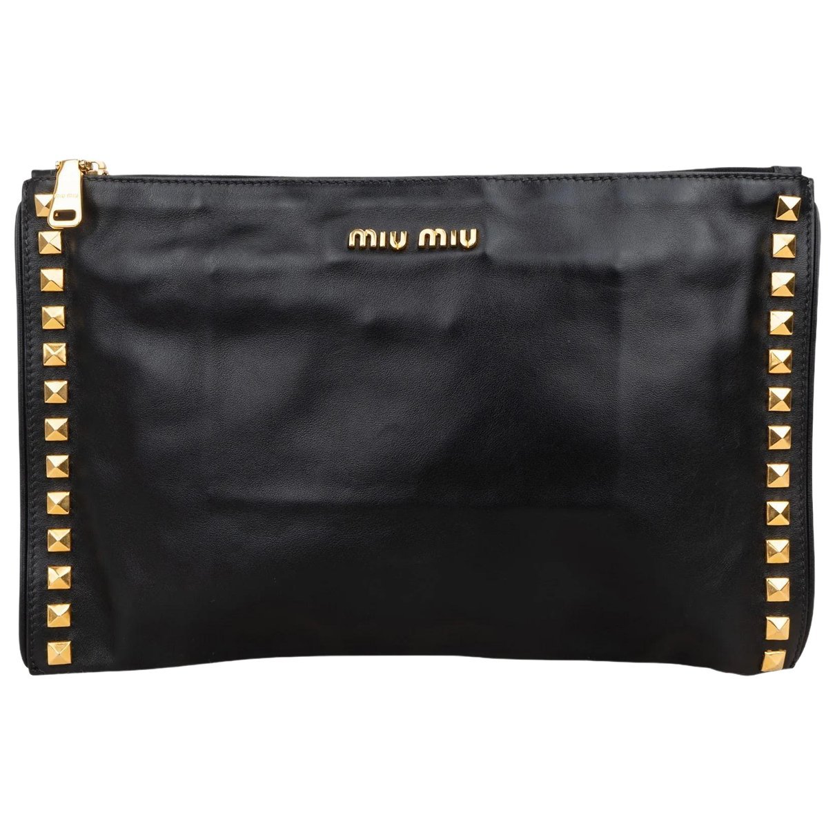 Matelassé leather clutch bag