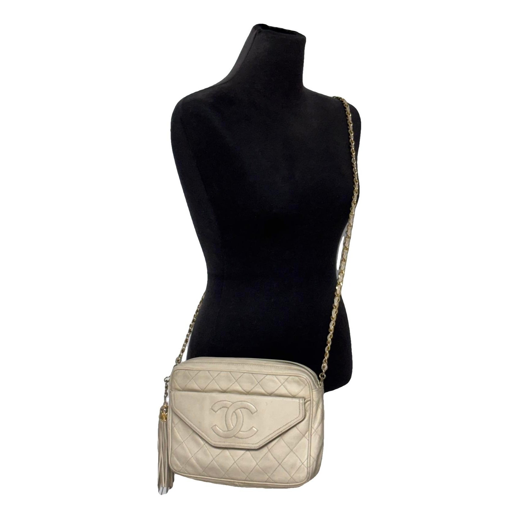 Vintage CC Chain leather tote