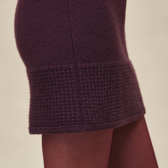 Rouge Bordeaux Cashmere Short Skirt