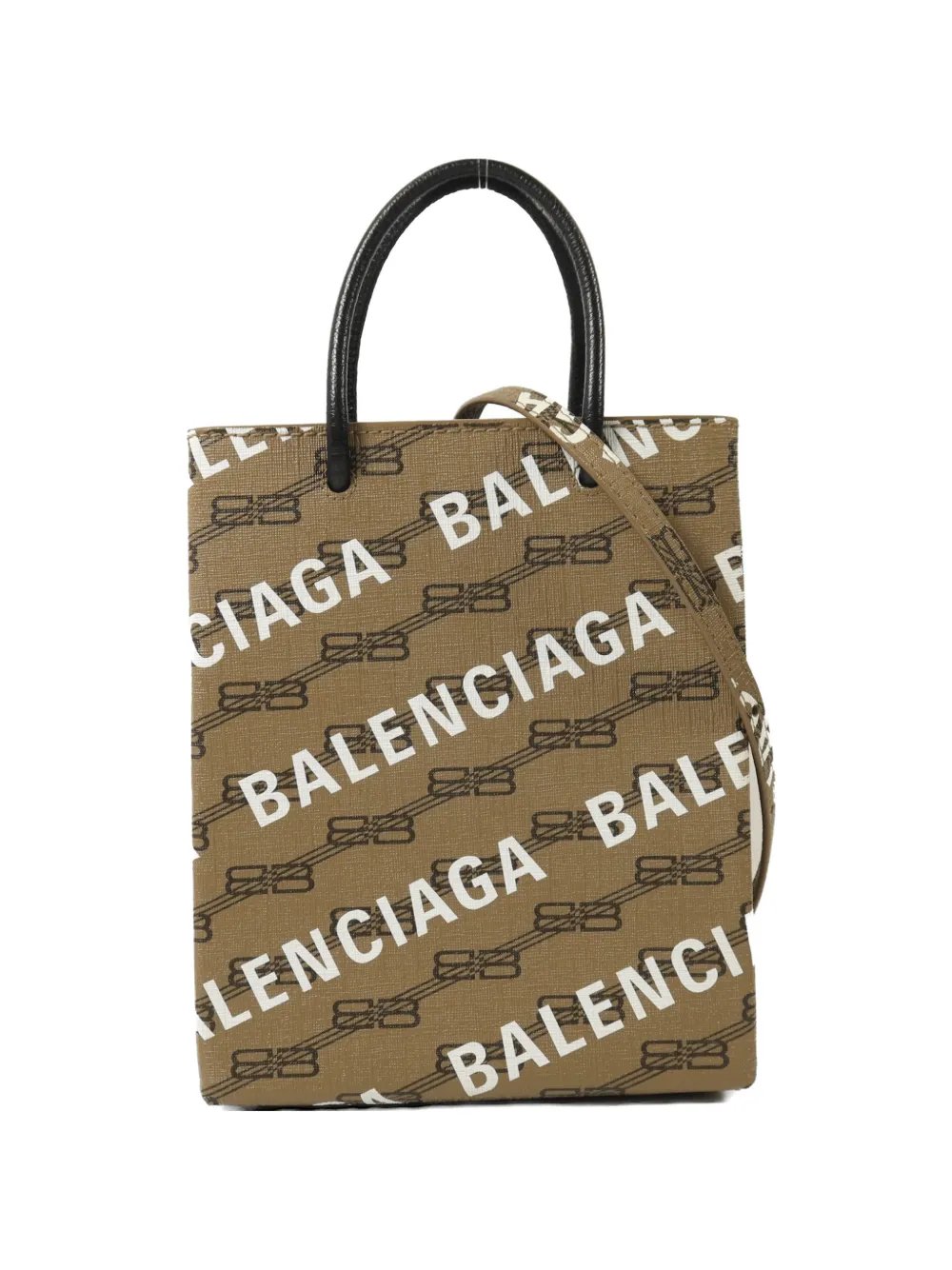 monogram-print tote bag