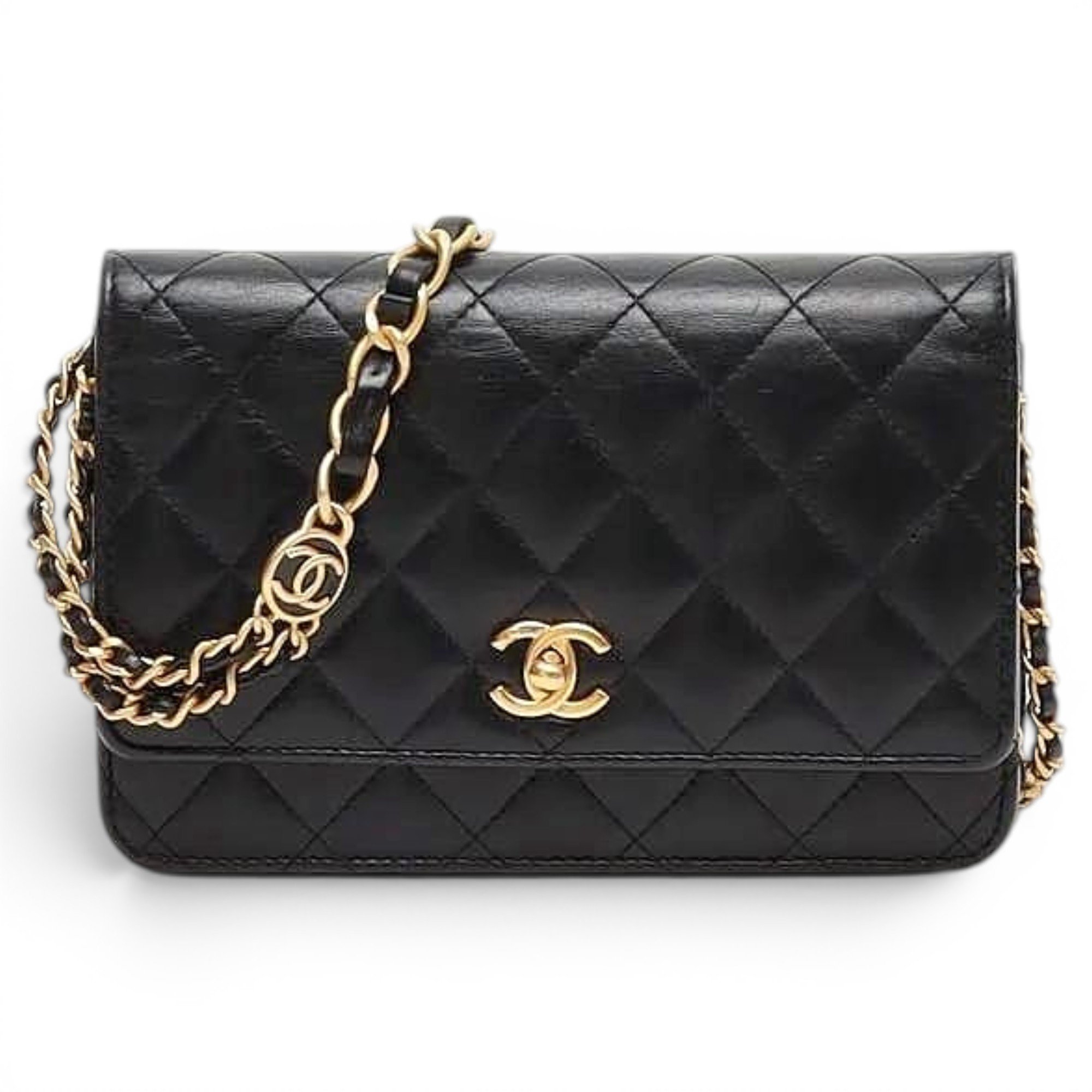 Wallet On Chain leather crossbody bag