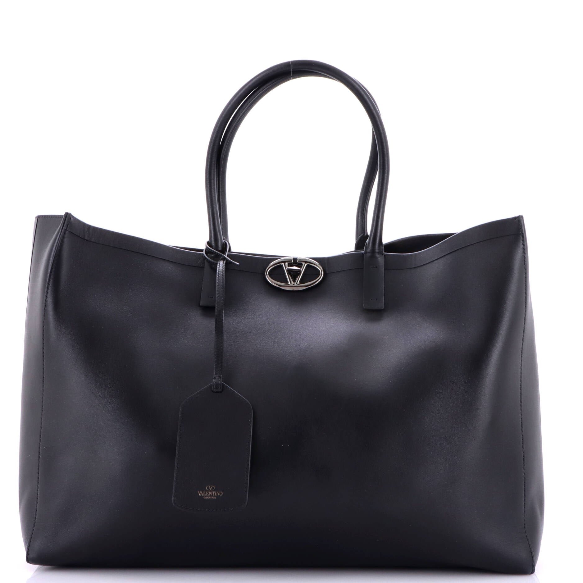 VLogo Locker Tote Leather Large