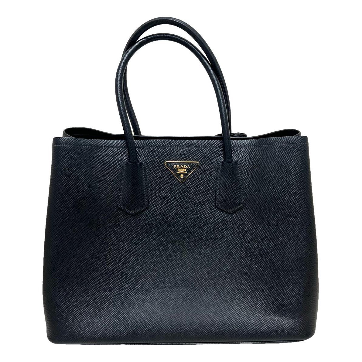 Double leather handbag