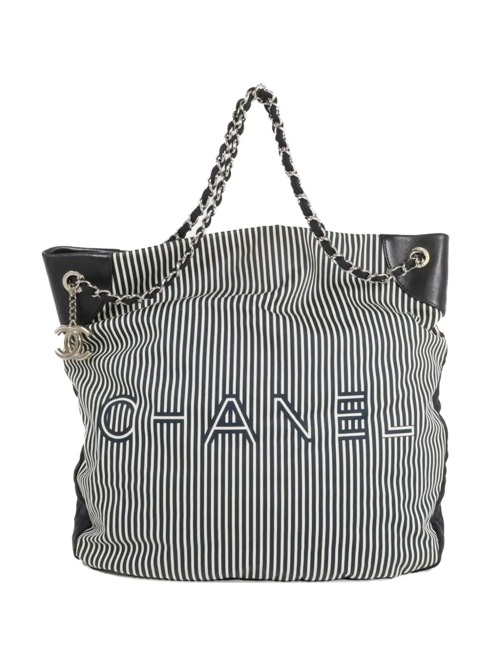 quilted logo-detail tote bag