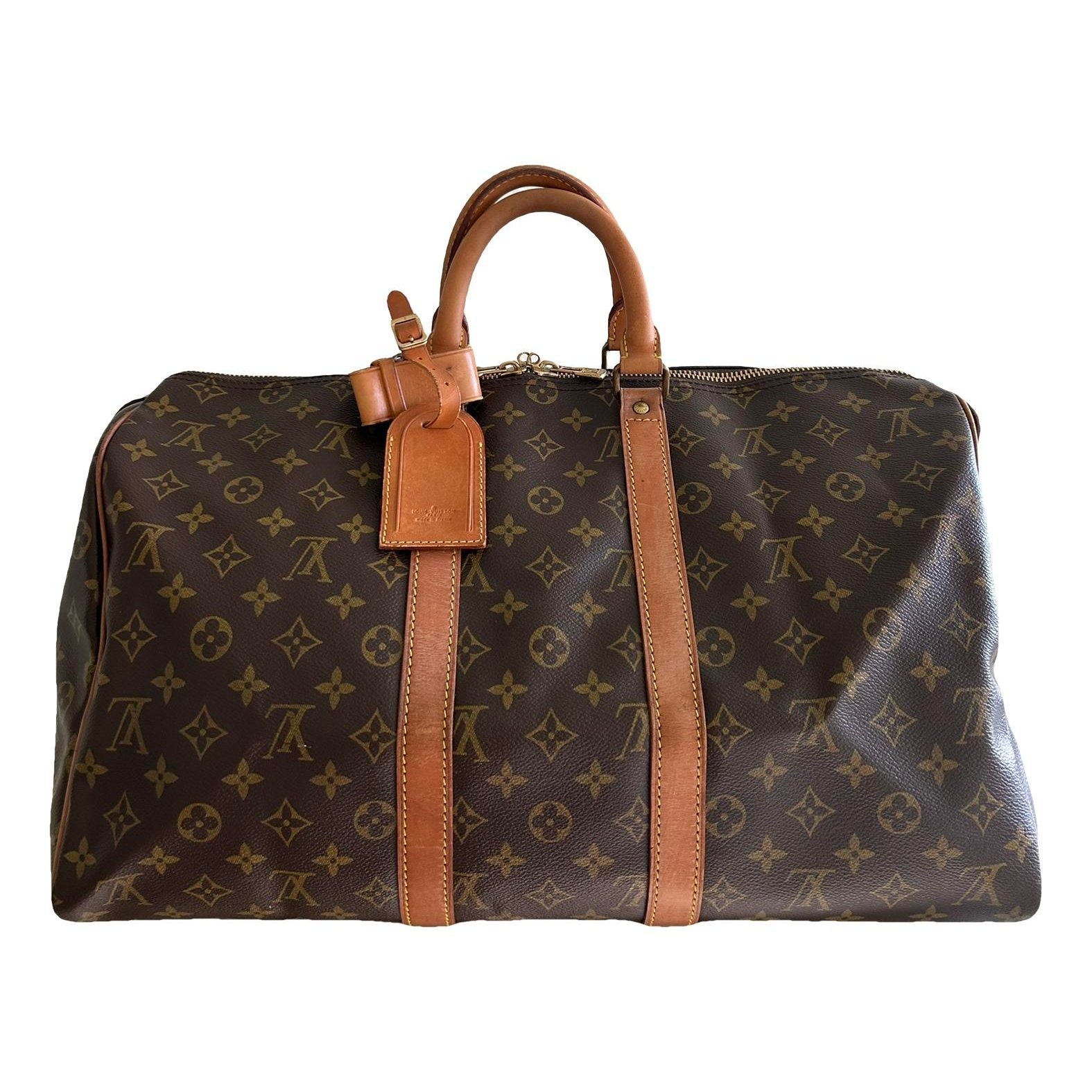 Keepall leather travel bag