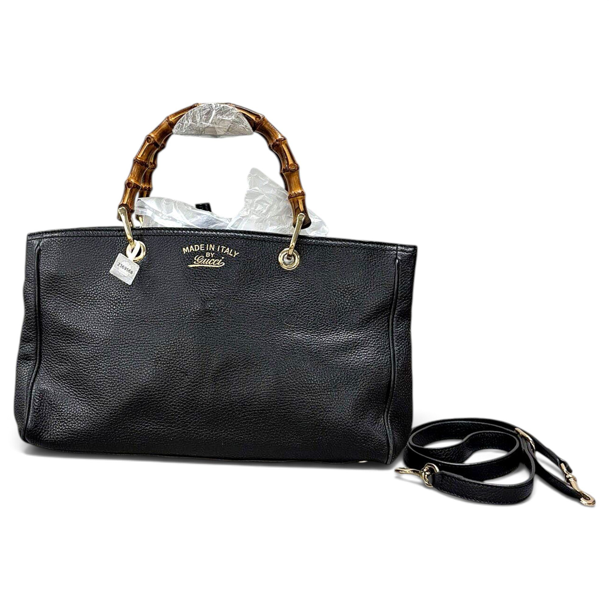 Bamboo Shopper leather handbag