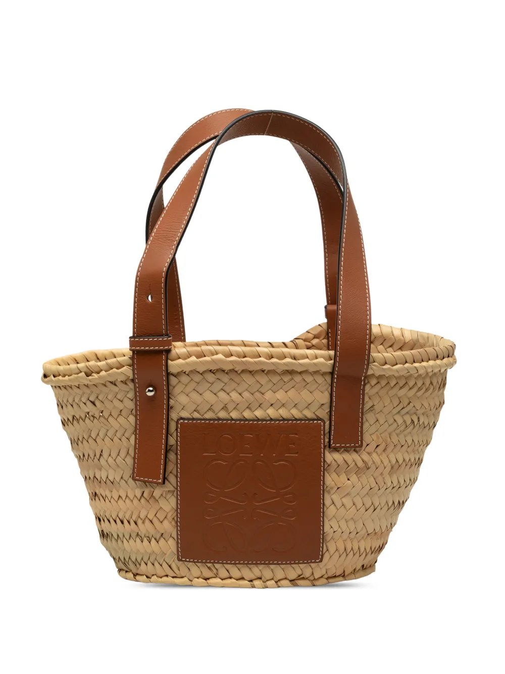 2020 Small Raffia Anagram Basket tote bag