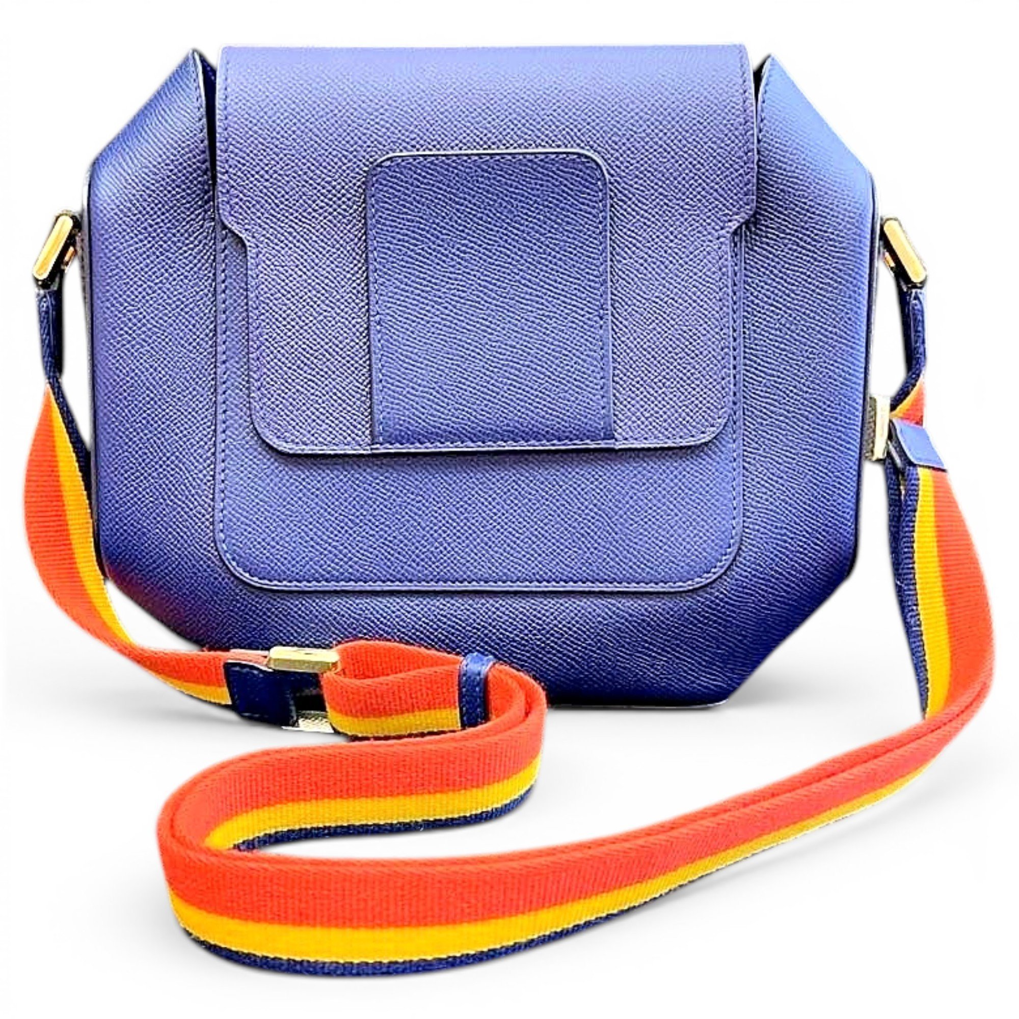 Octogone leather handbag