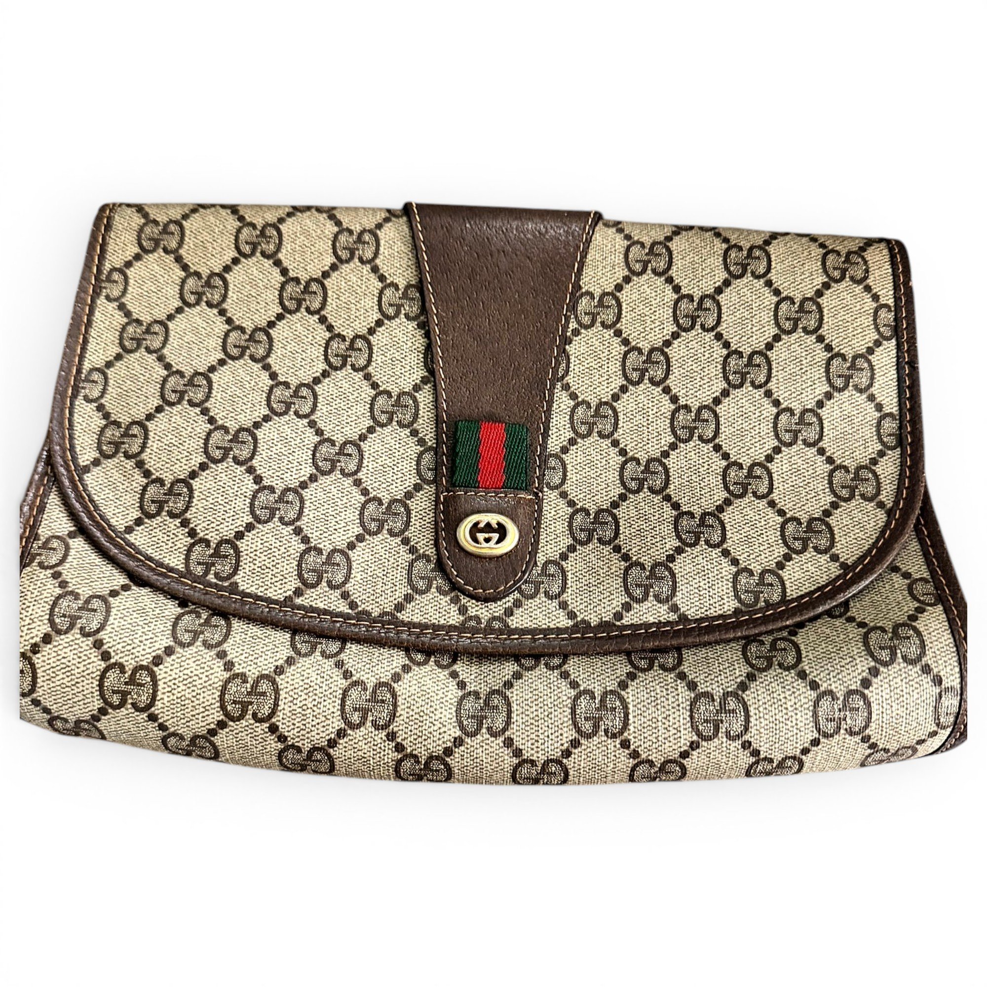 Ophidia leather clutch bag