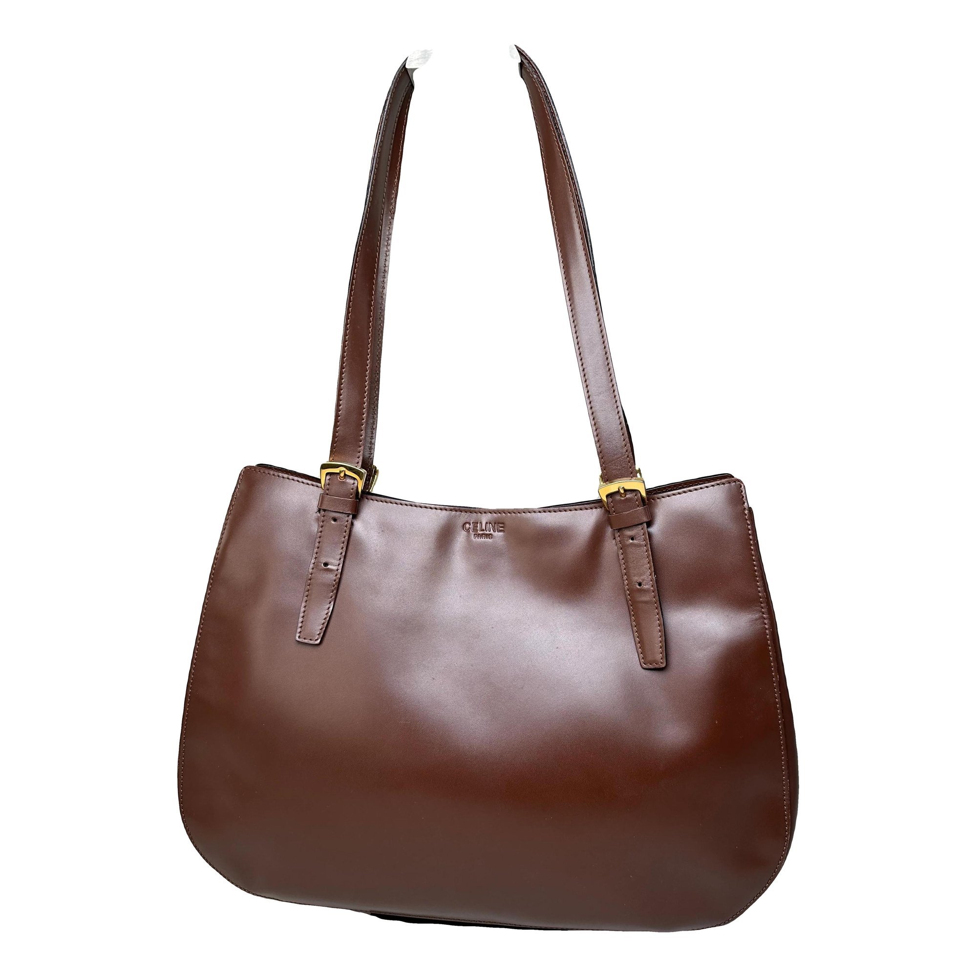 Trapèze leather handbag