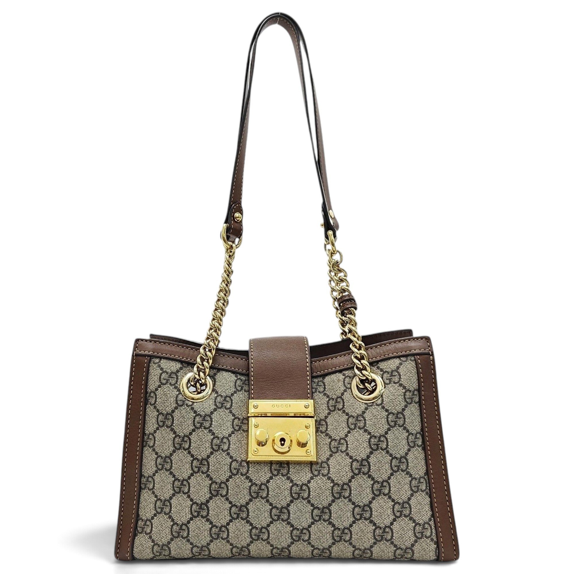 Padlock leather handbag