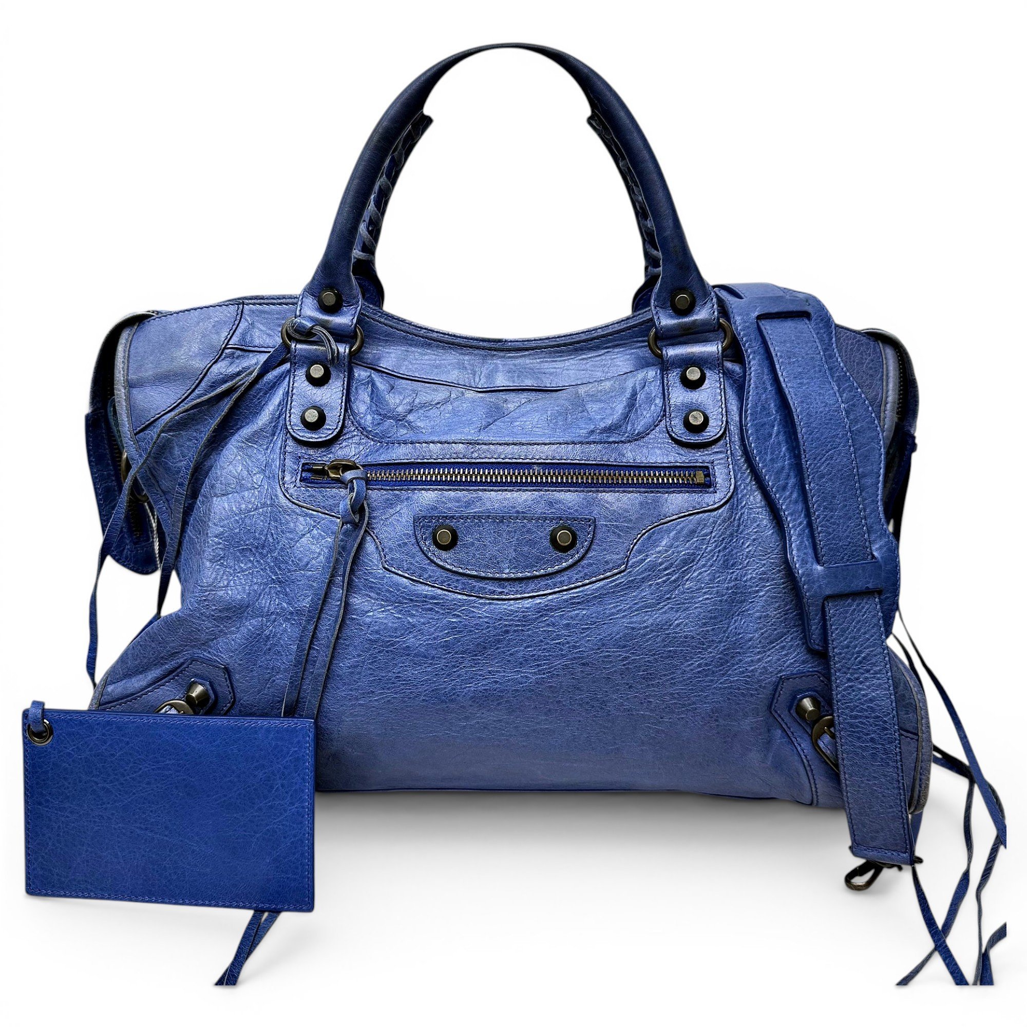 City leather handbag