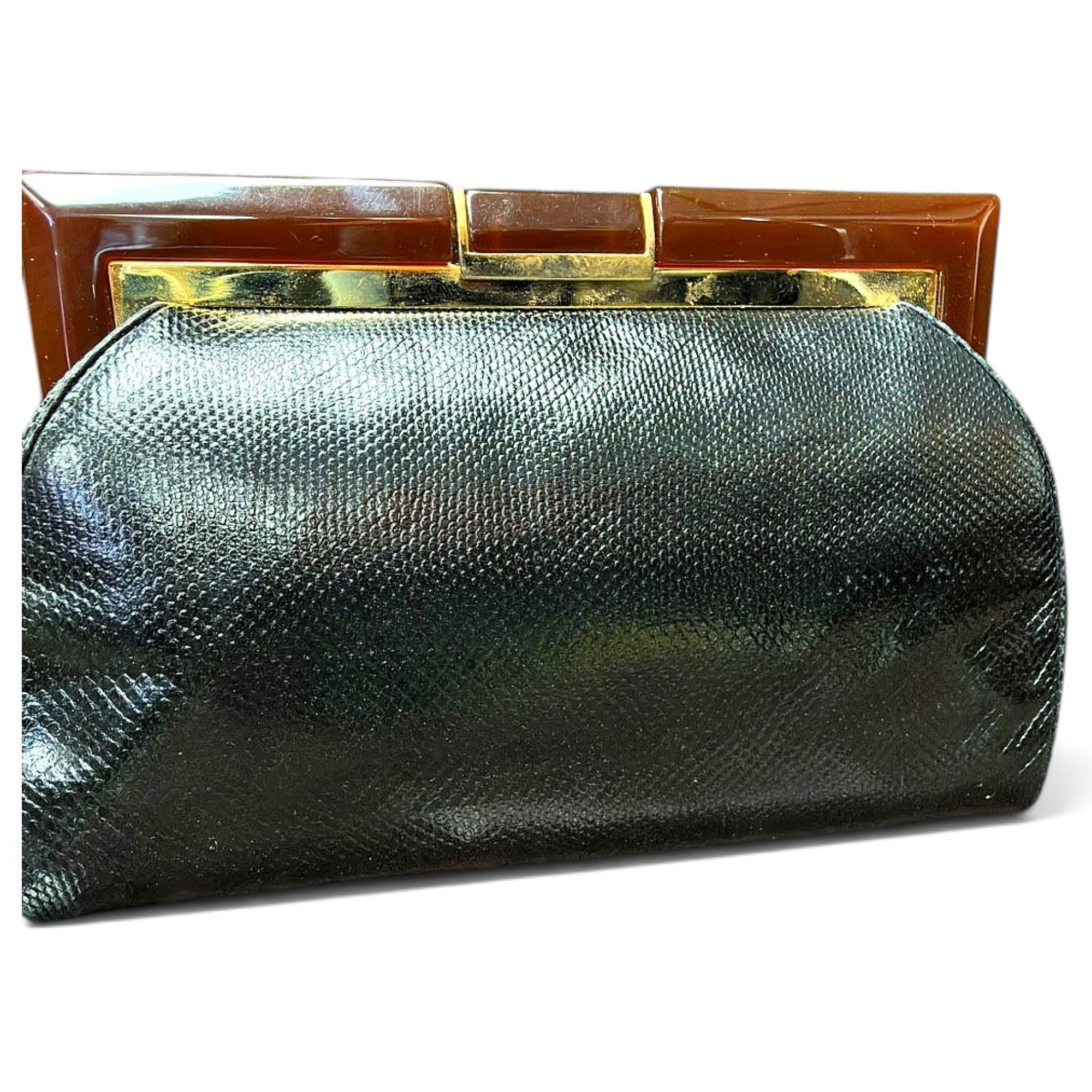 Leather clutch bag