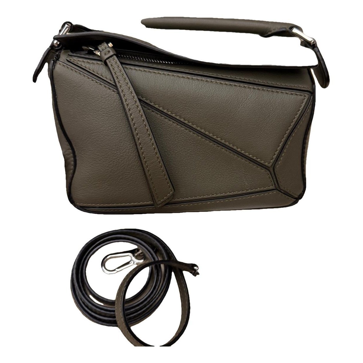 Puzzle leather handbag