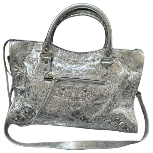City leather handbag