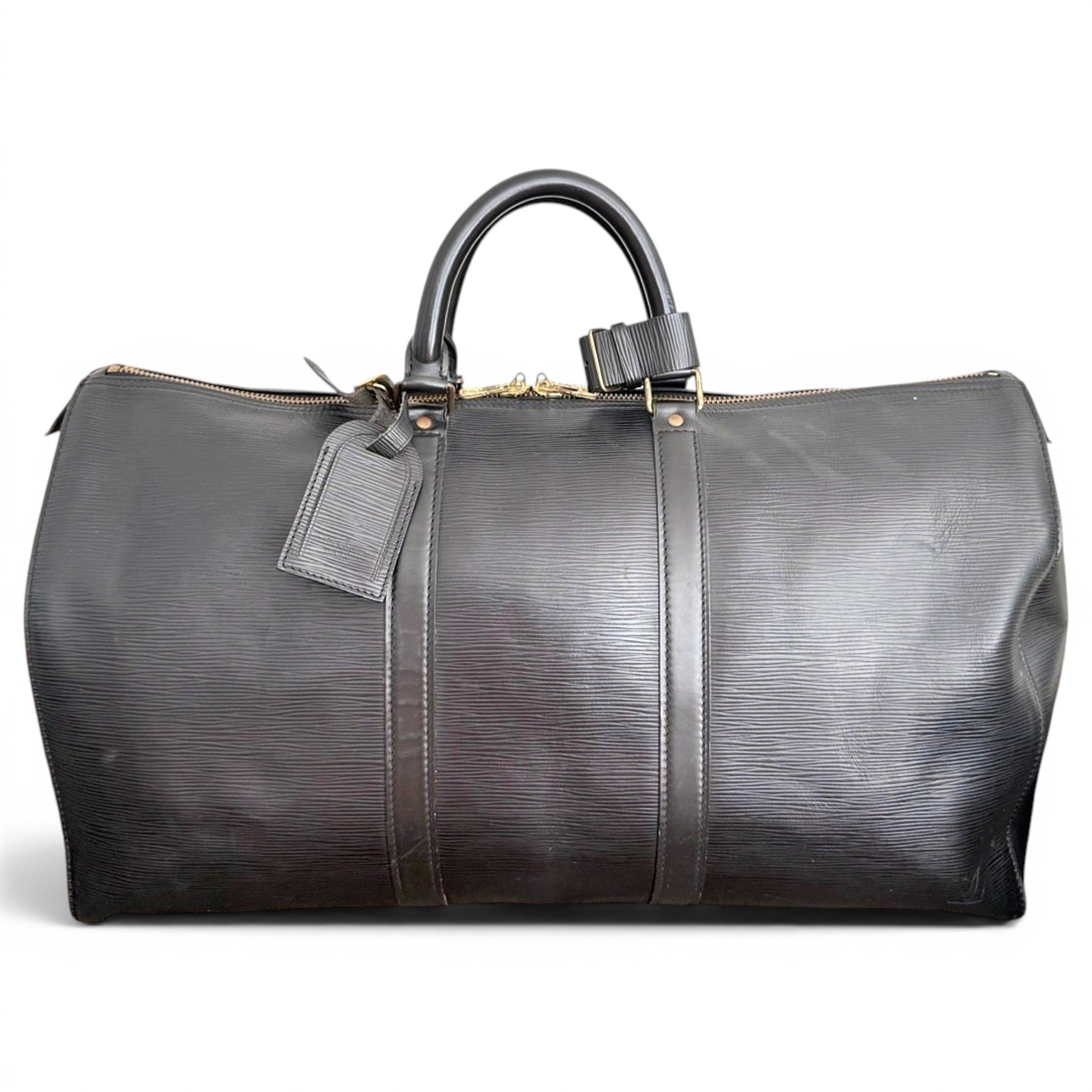 Keepall patent leather travel bag