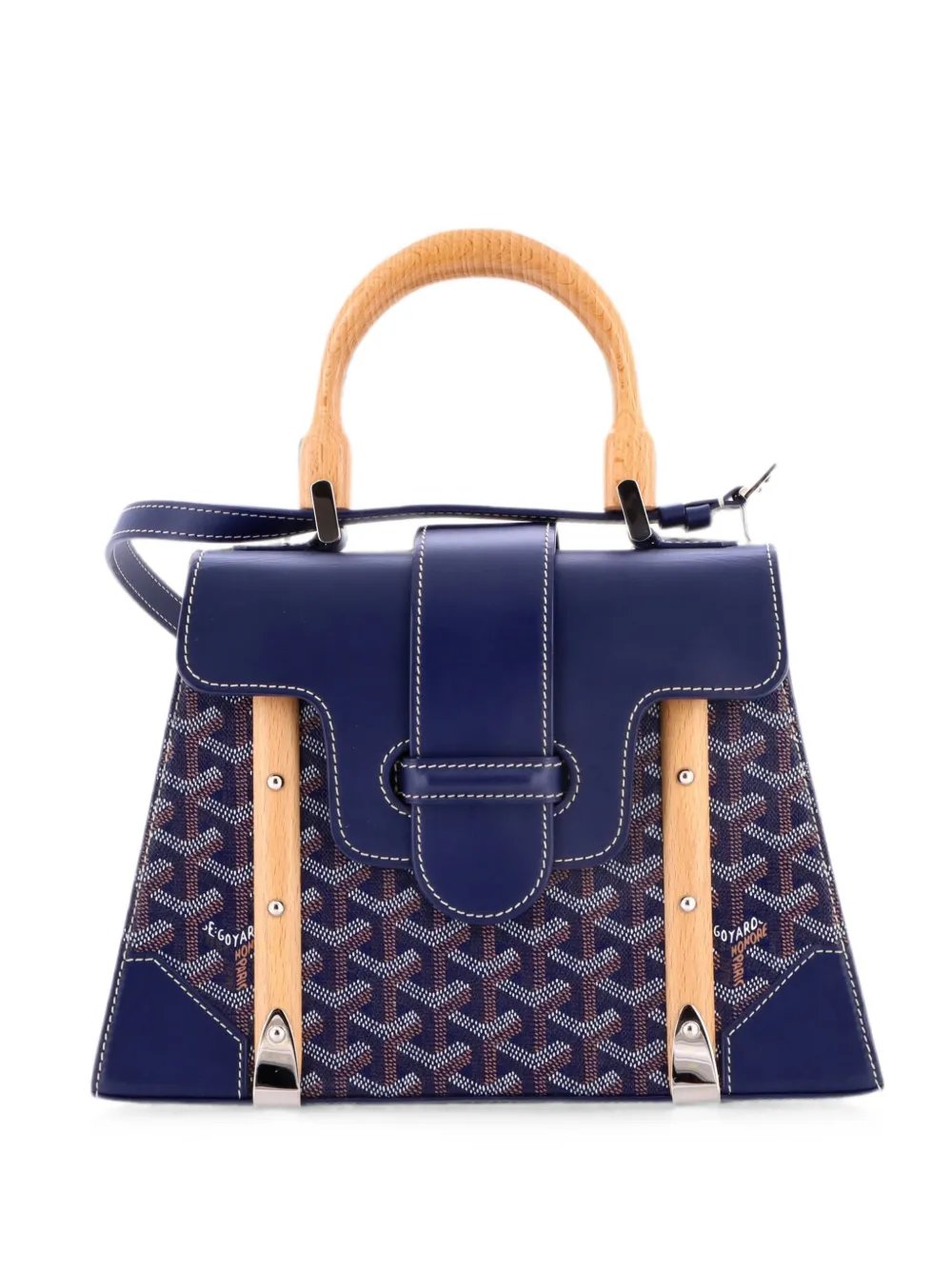 Goyard Saigon Top Handle Bag Coated Canvas with Leather PM satchel