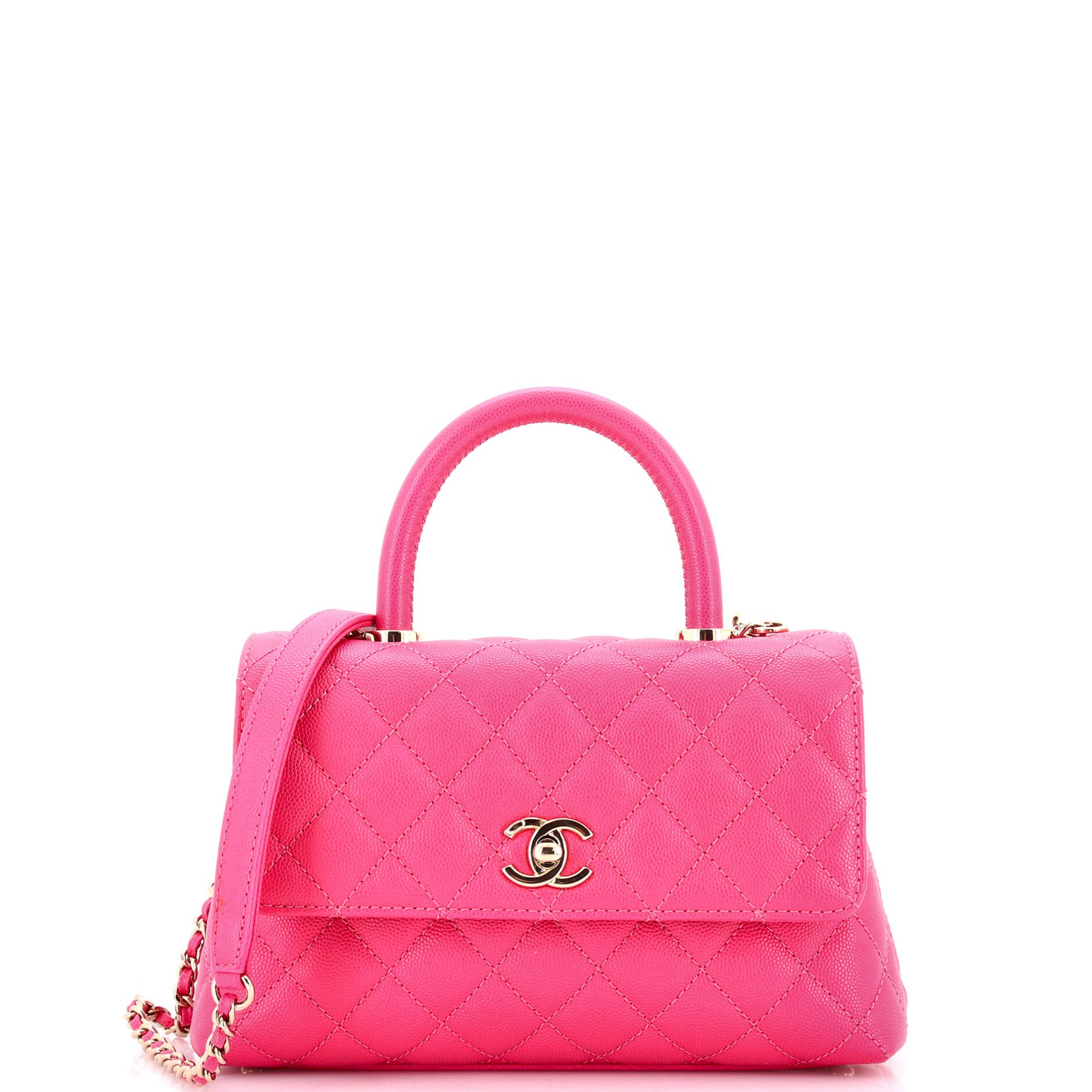 Coco Top Handle Bag Quilted Caviar Mini