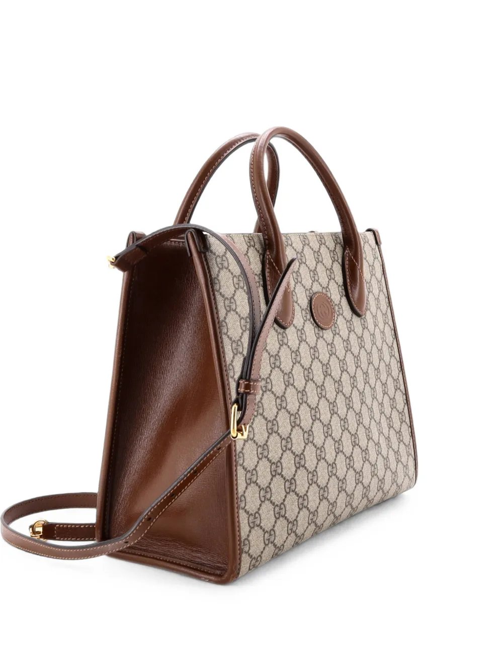 Interlocking G Tote GG Coated Canvas and Leather Small satchel