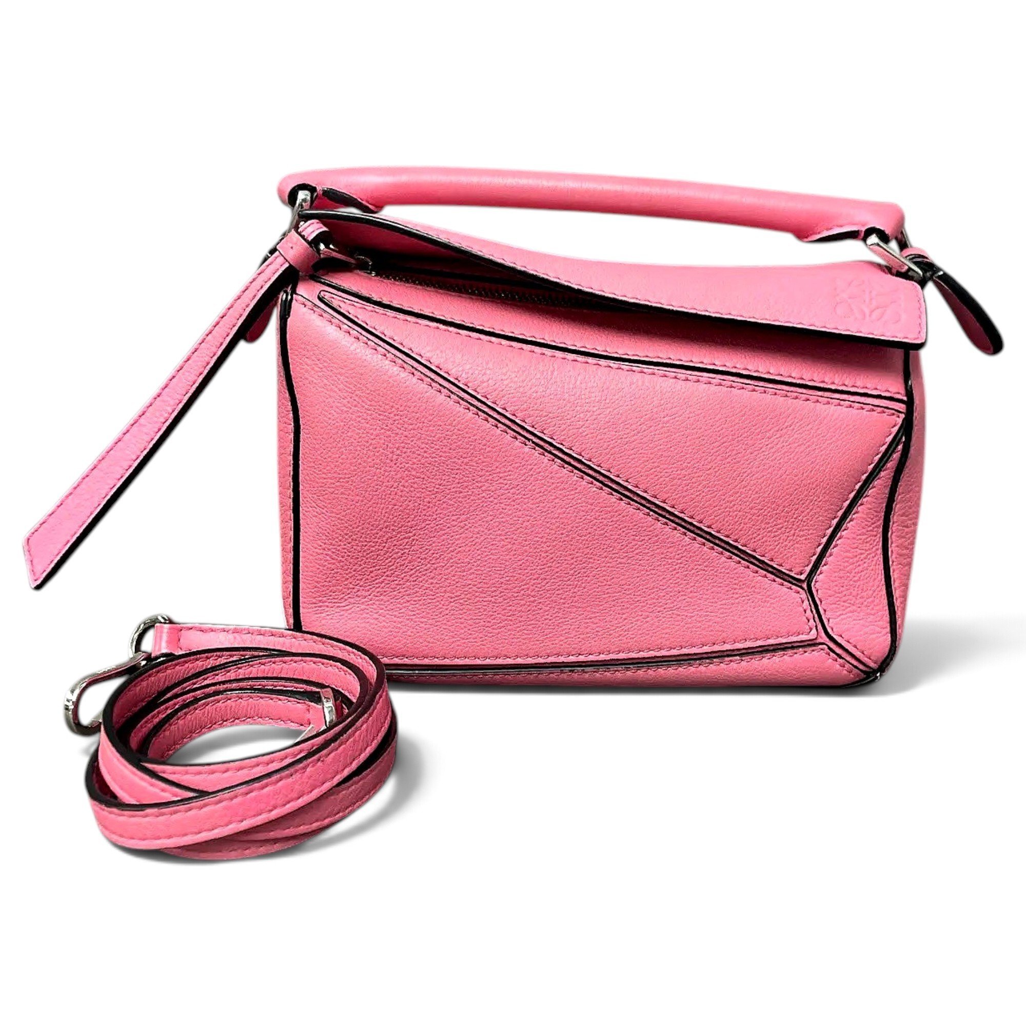 Puzzle leather handbag