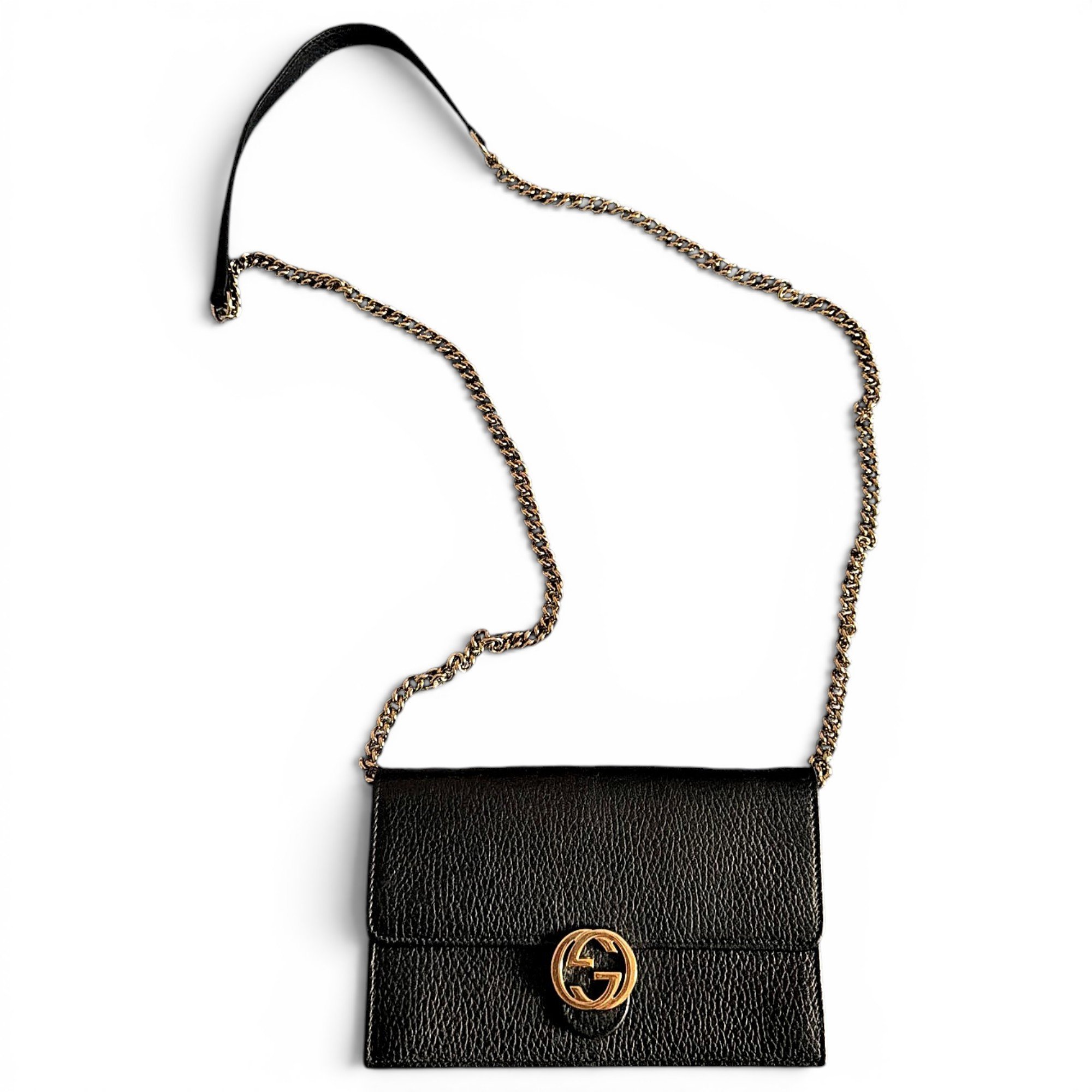 Interlocking leather crossbody bag