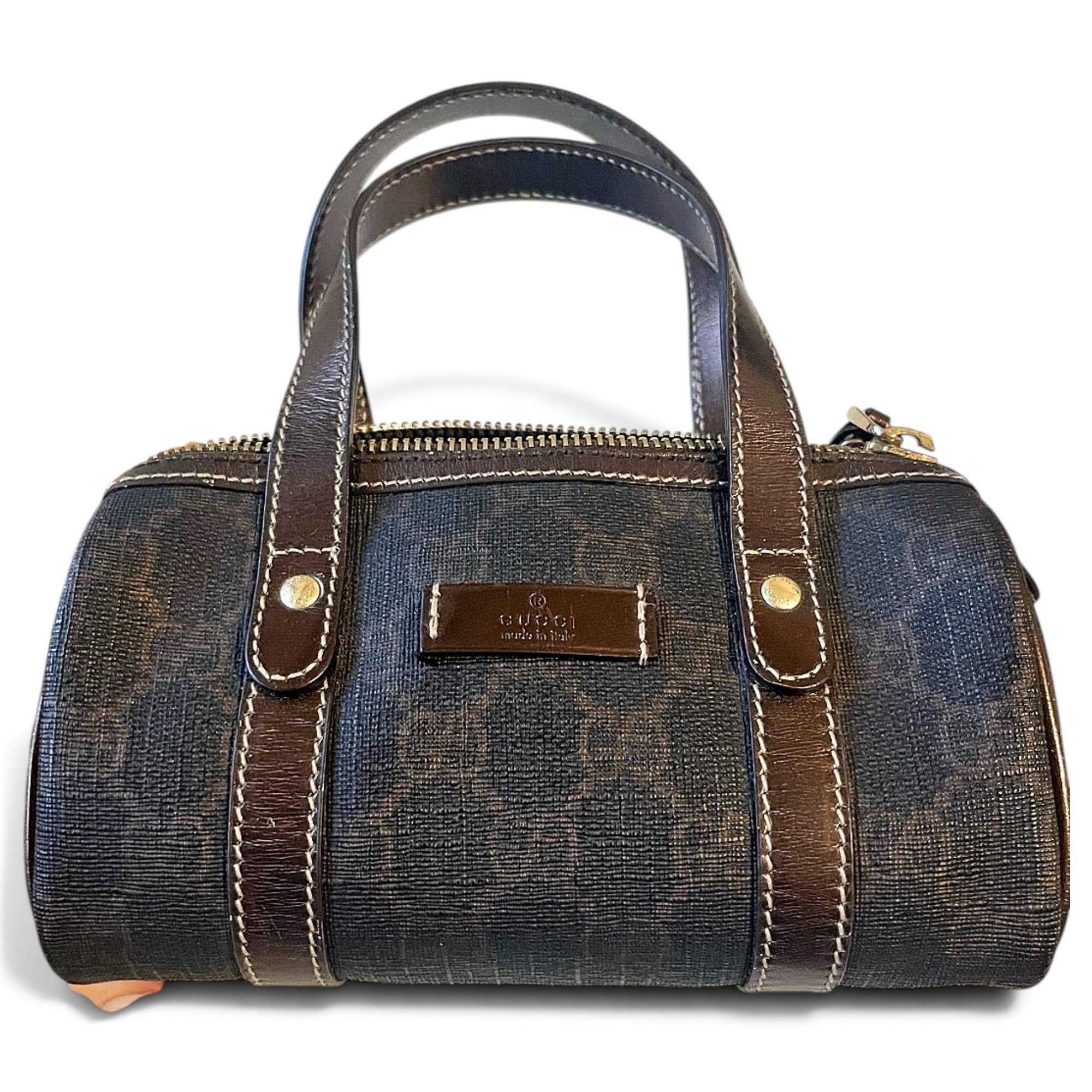 Joy leather bowling bag
