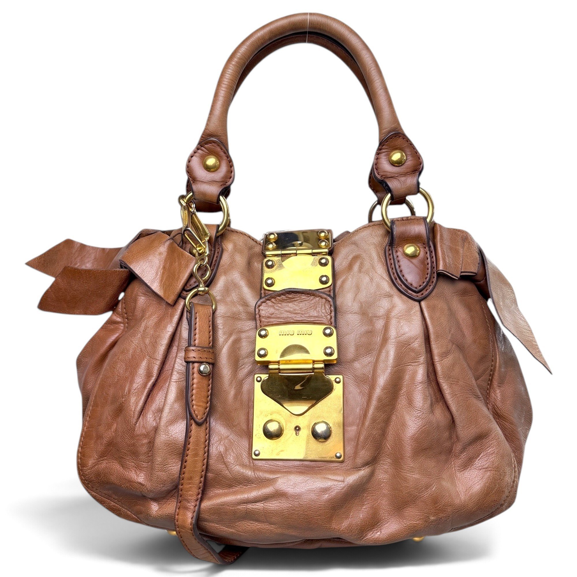 Coffer leather handbag