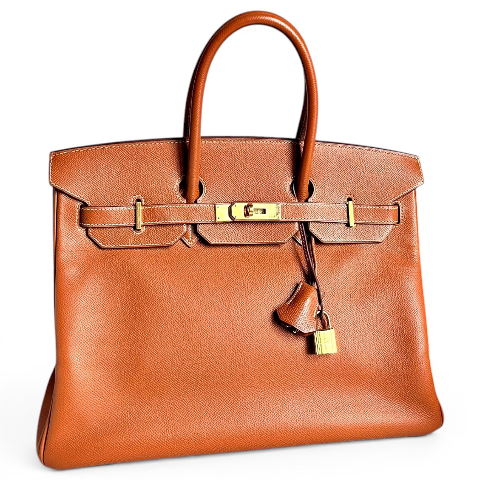 Hermes Birkin 35 Handbag Gold Epsom Leather 2008