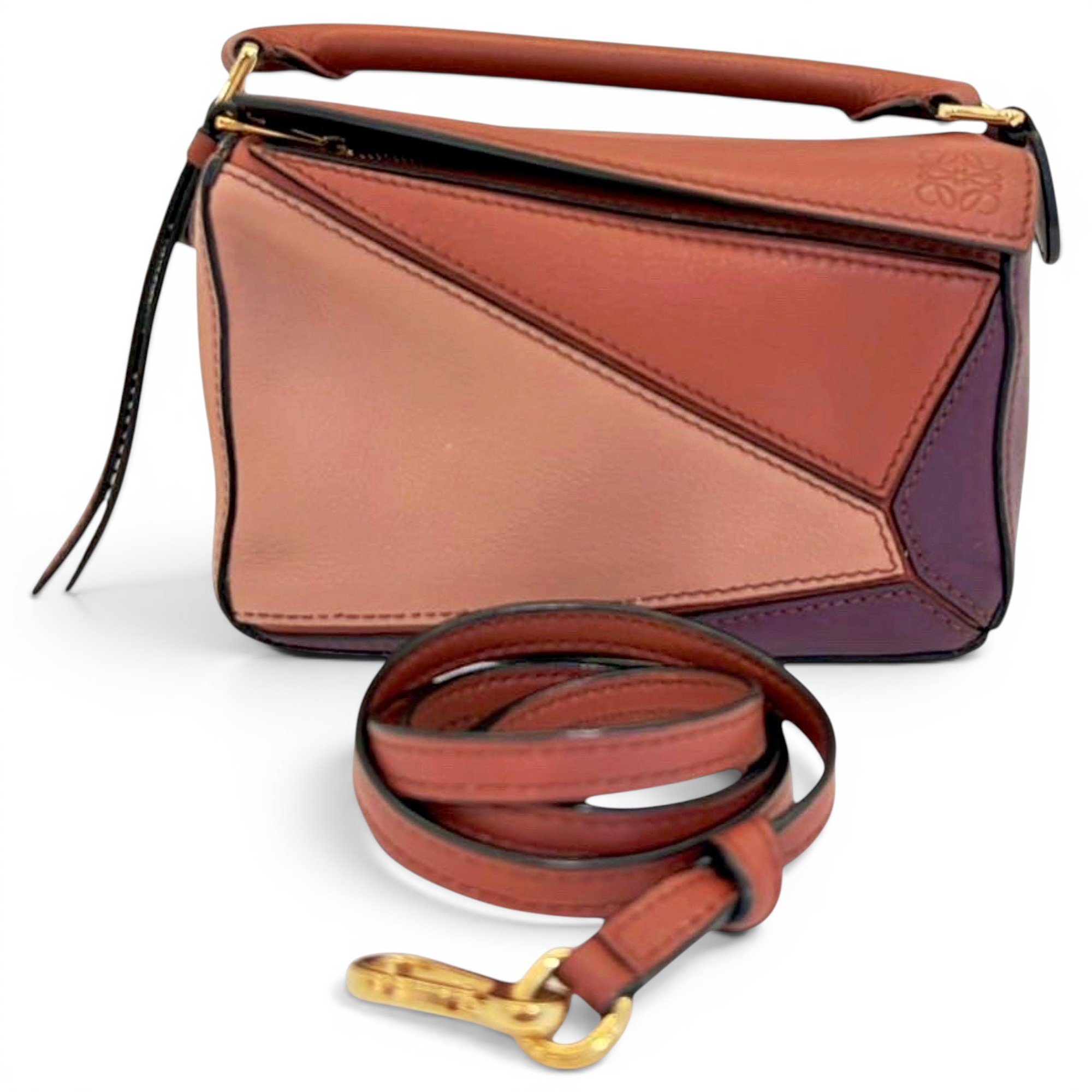 Puzzle leather handbag