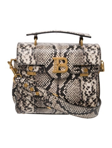 Balmain Embossed Leather Shoulder Bag