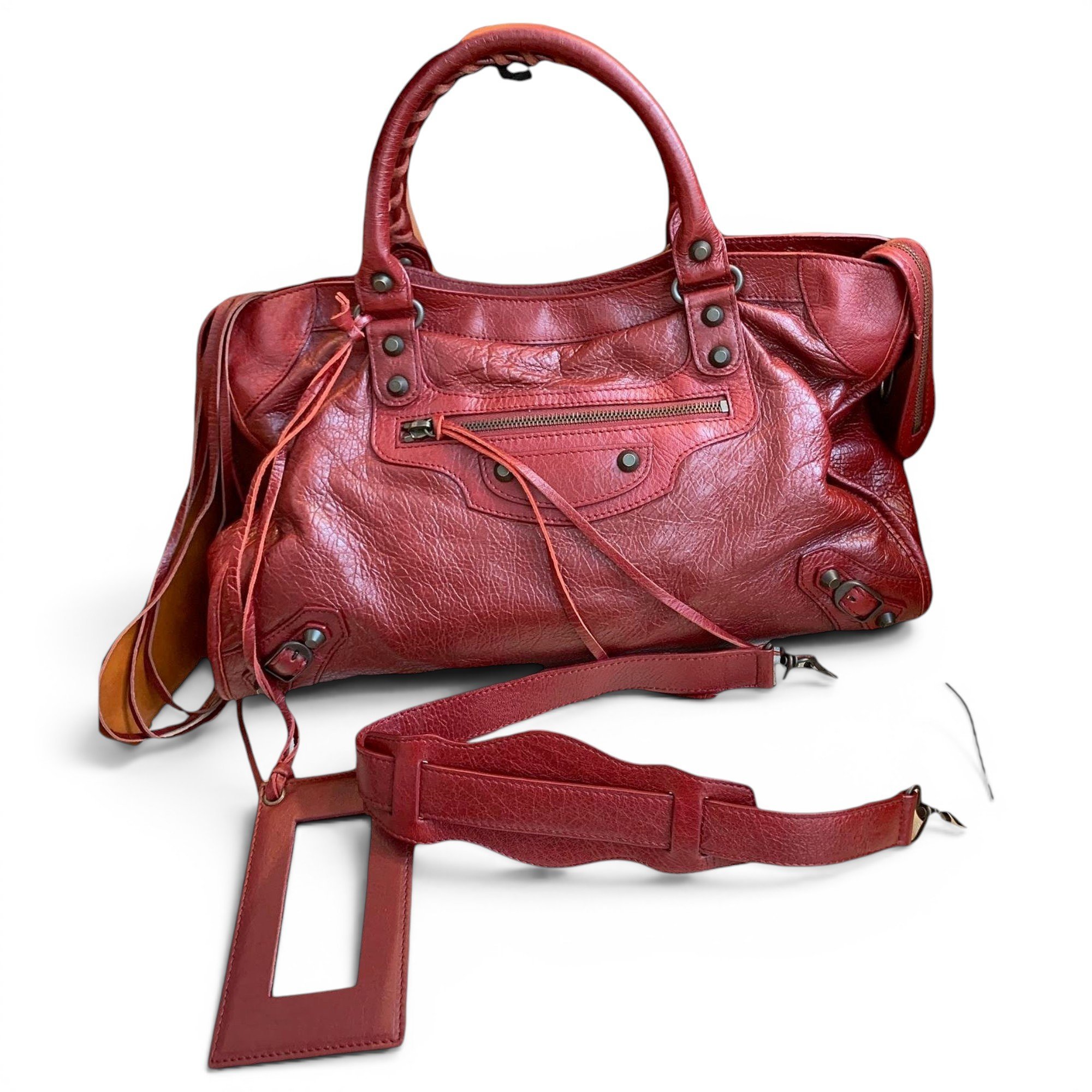 City leather handbag
