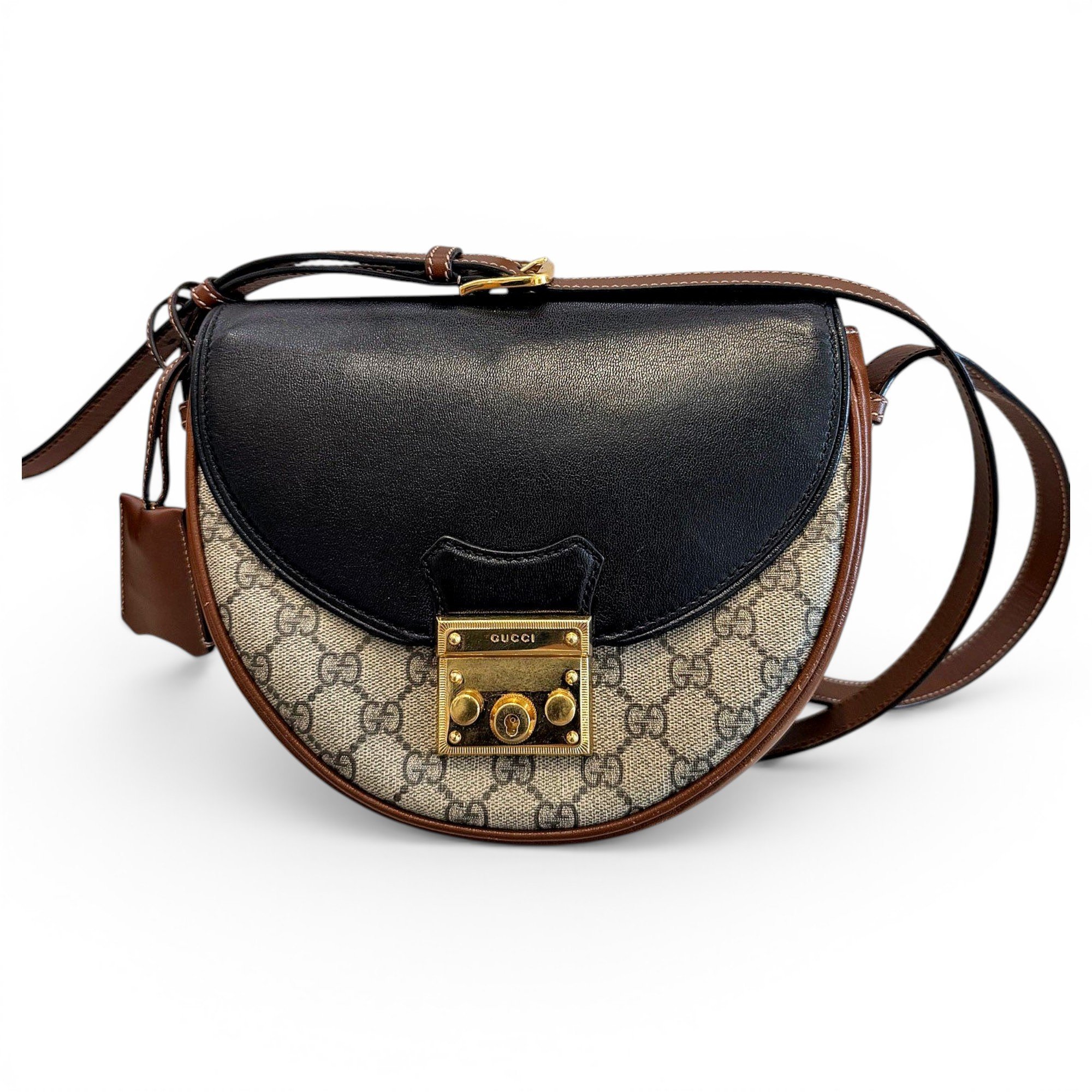 Padlock vinyl crossbody bag