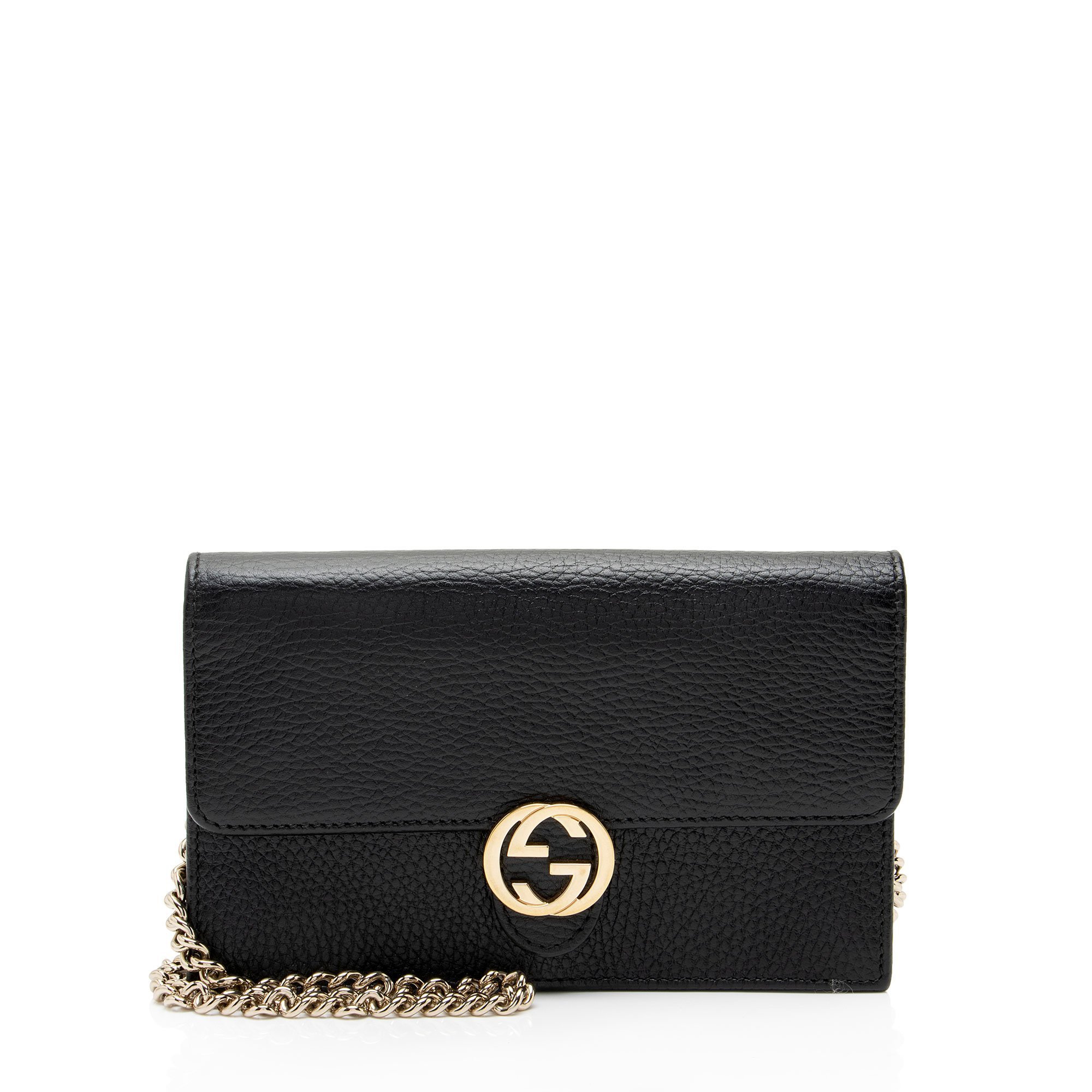 Interlocking leather crossbody bag