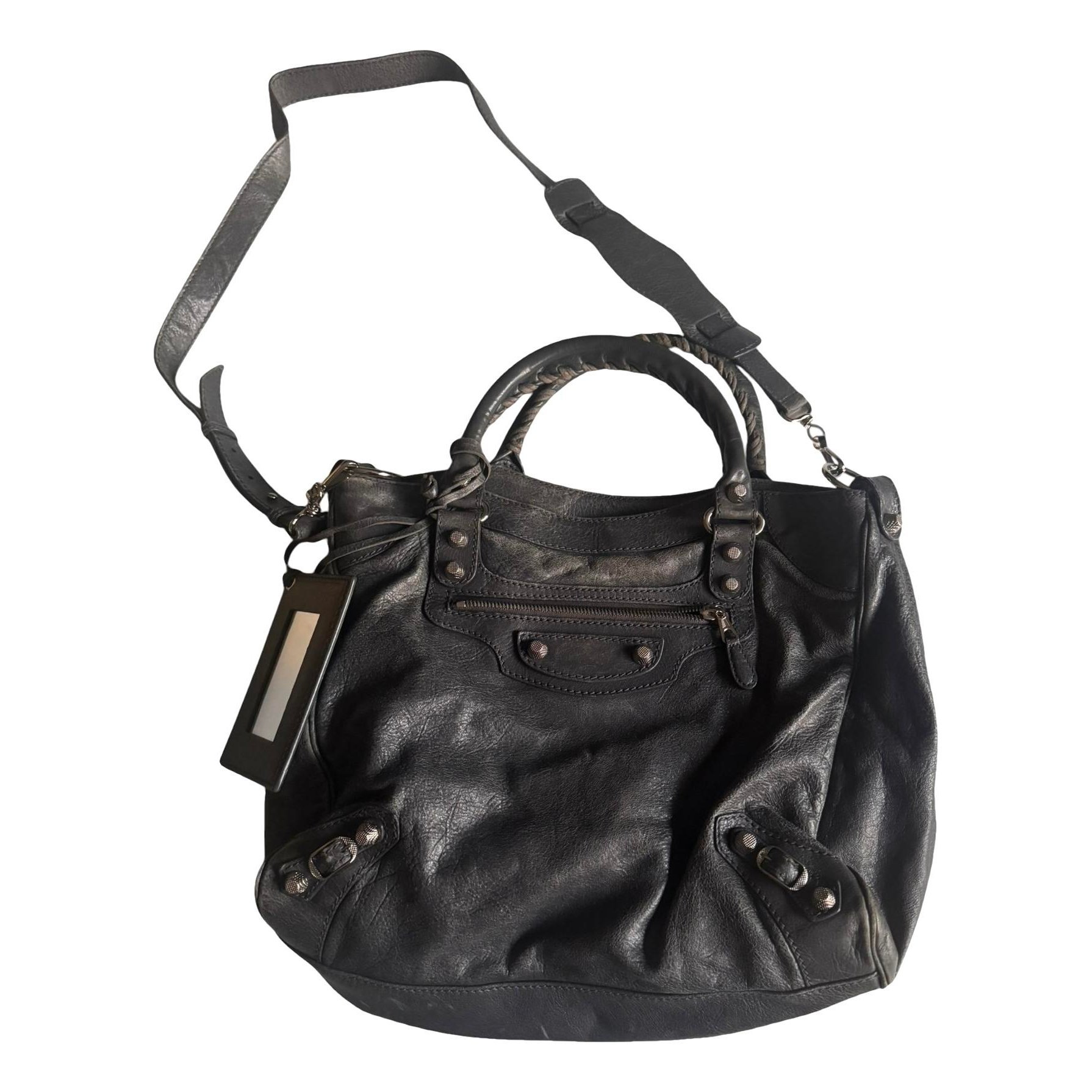 City leather handbag