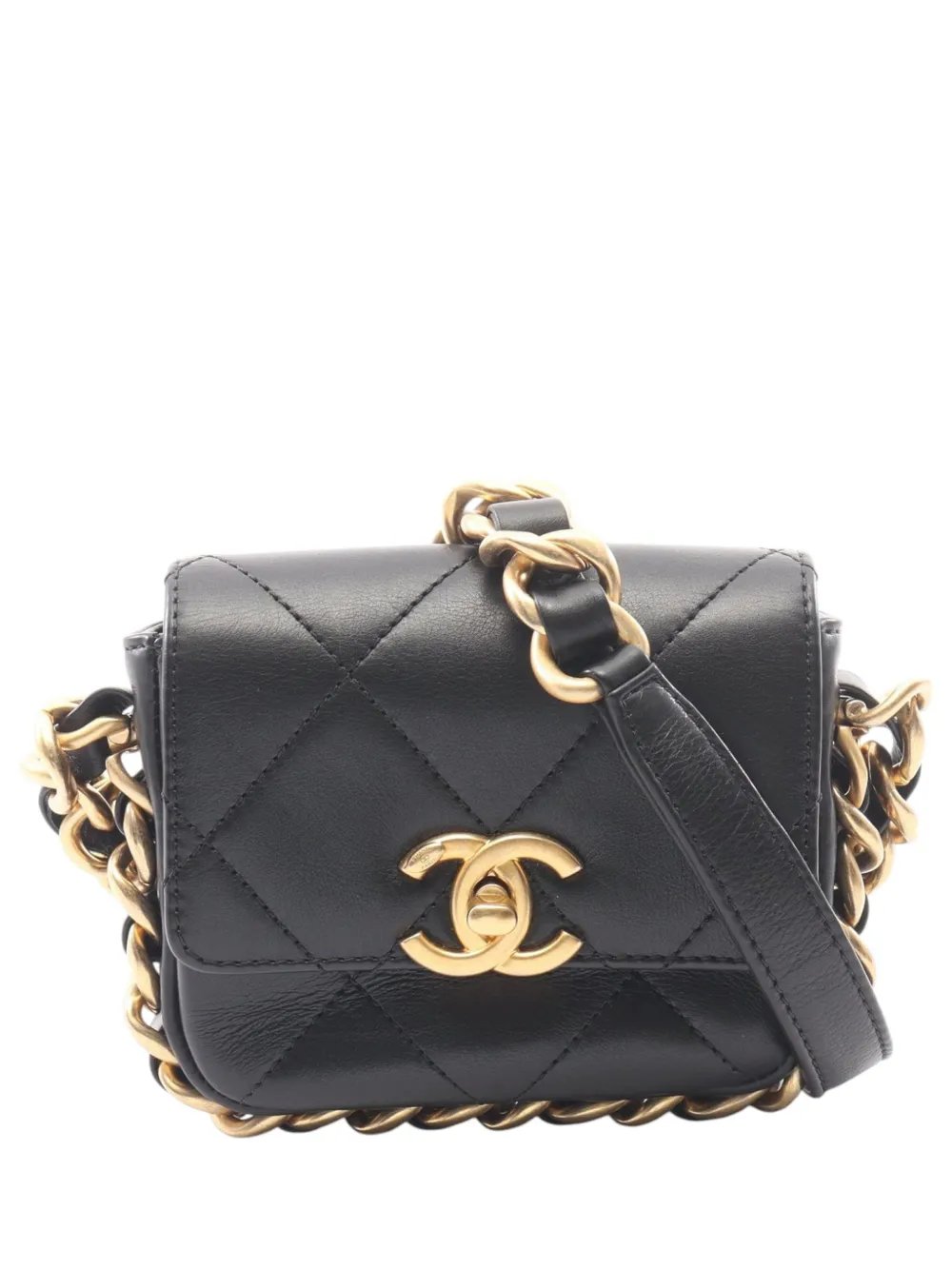 2021-2026 Mini Quilted Calfskin Framing Chain Flap crossbody bag