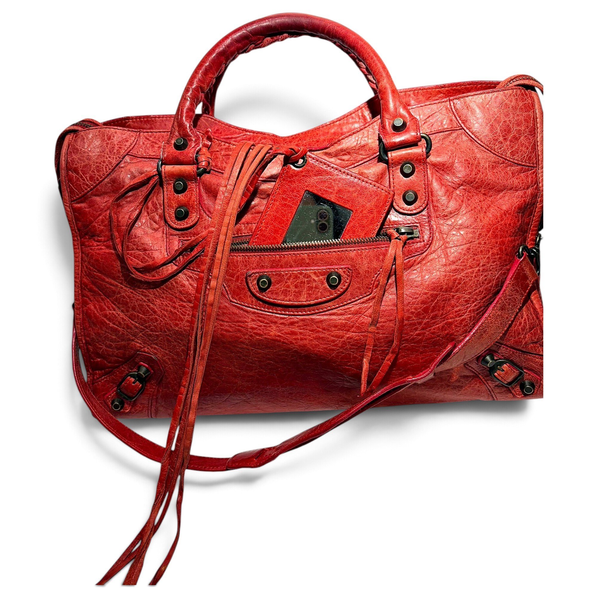 City leather handbag