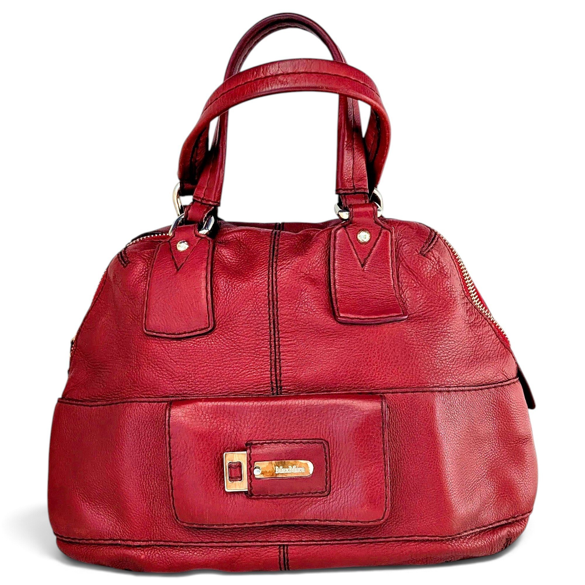 Leather bowling bag