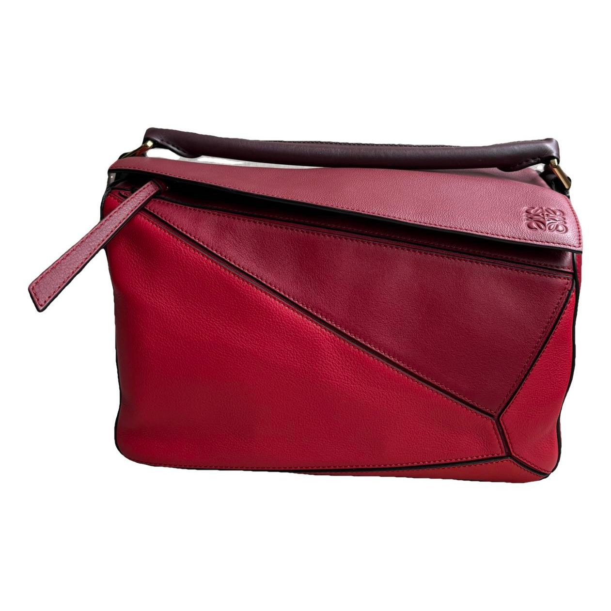 Puzzle leather handbag
