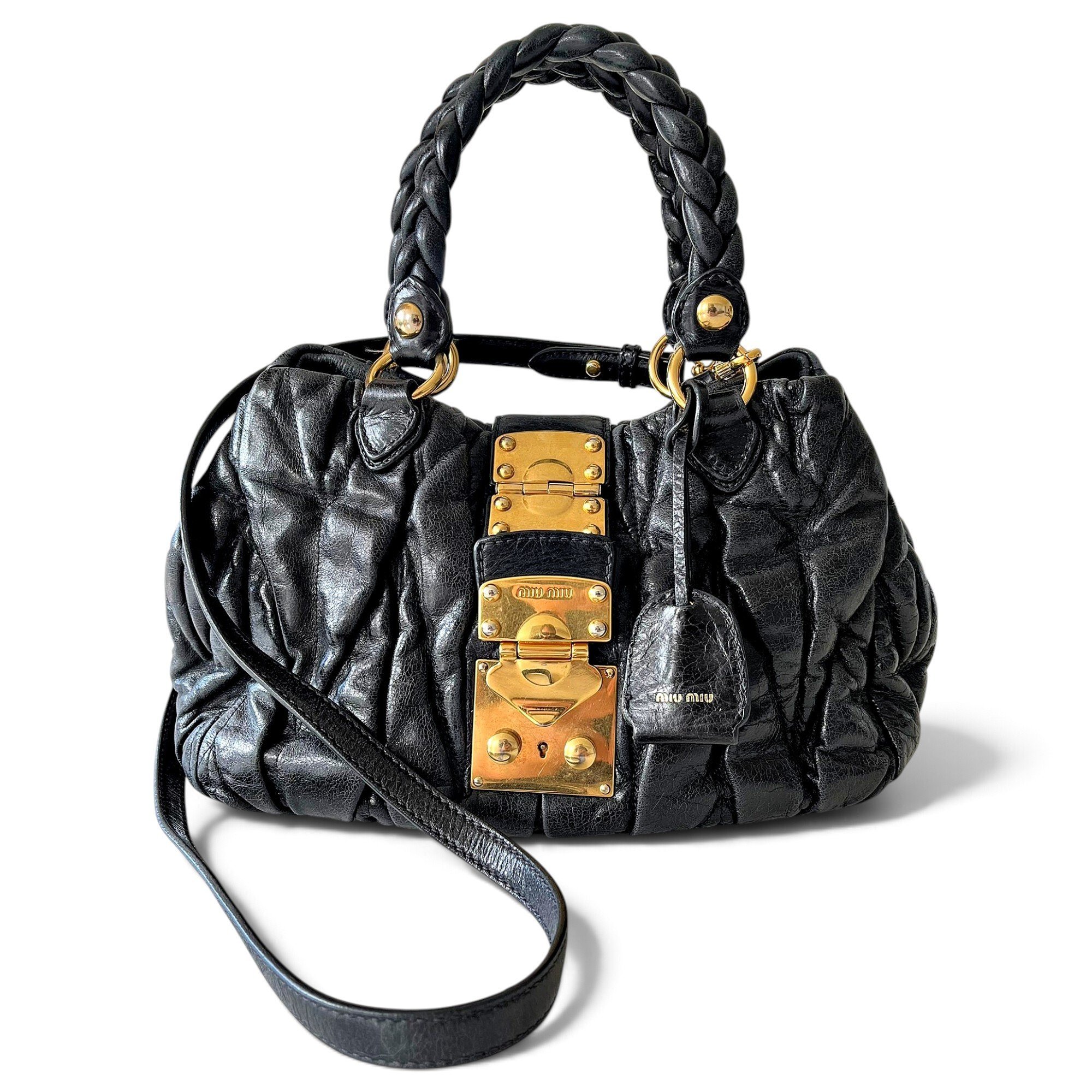 Bow bag leather handbag