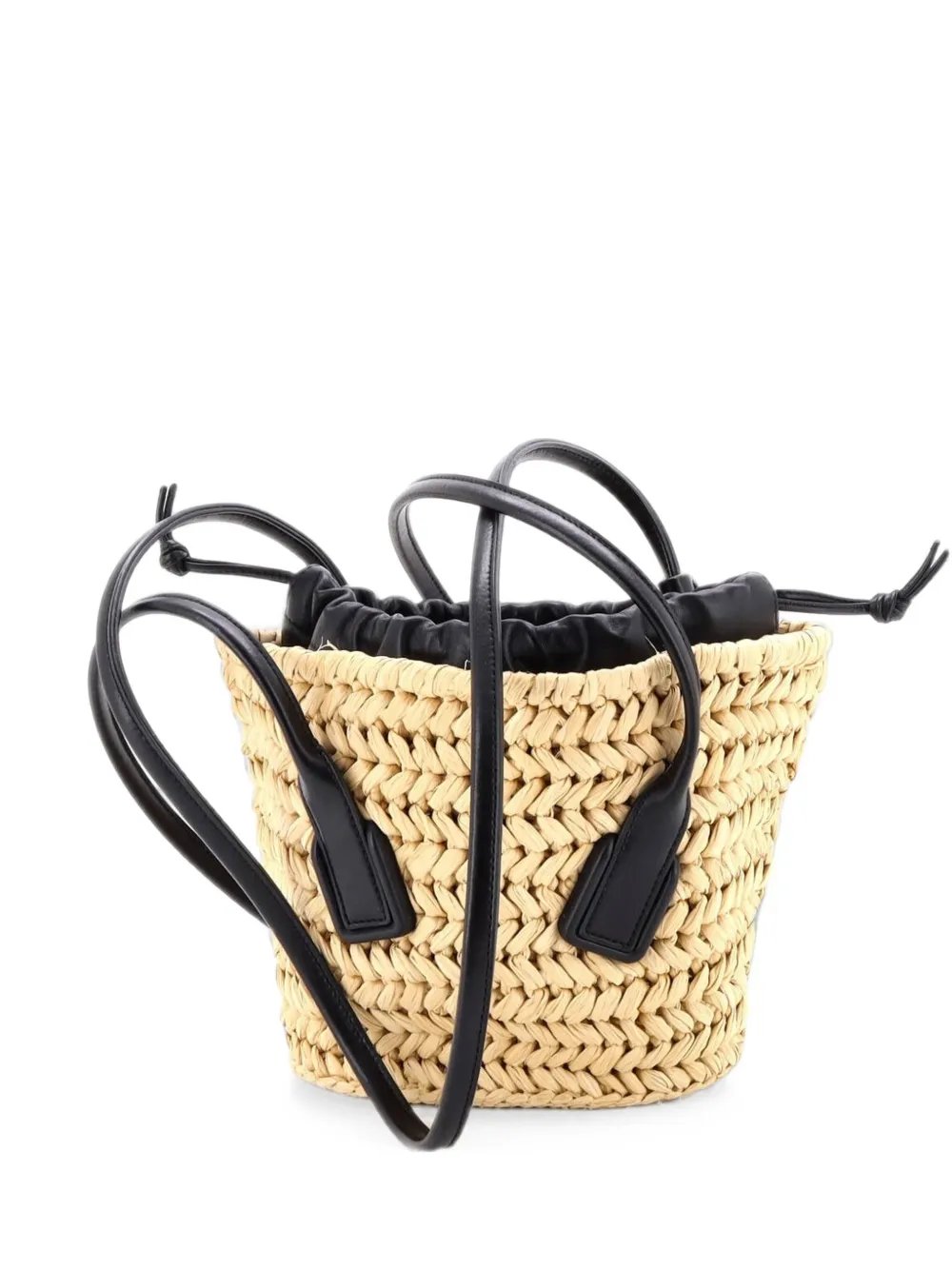 Arco Basket Bag Raffia with Leather Small shoulder bag
