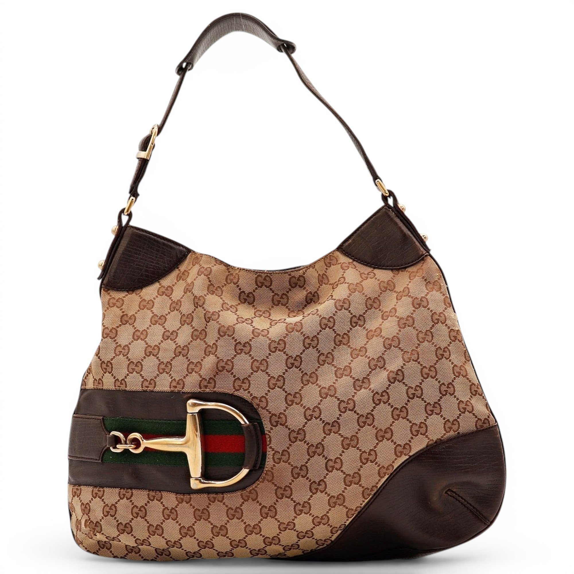Interlocking leather handbag