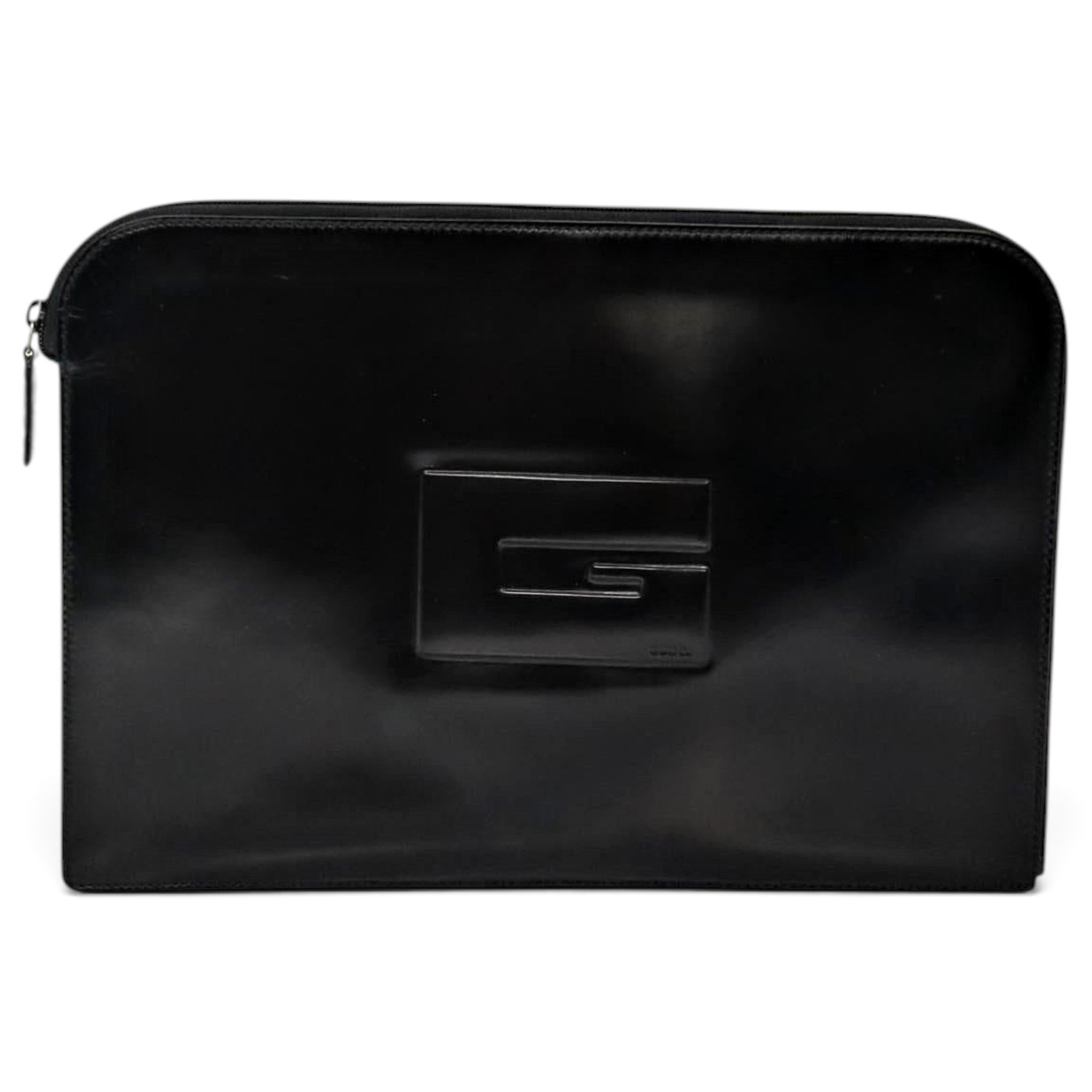 Patent leather clutch bag