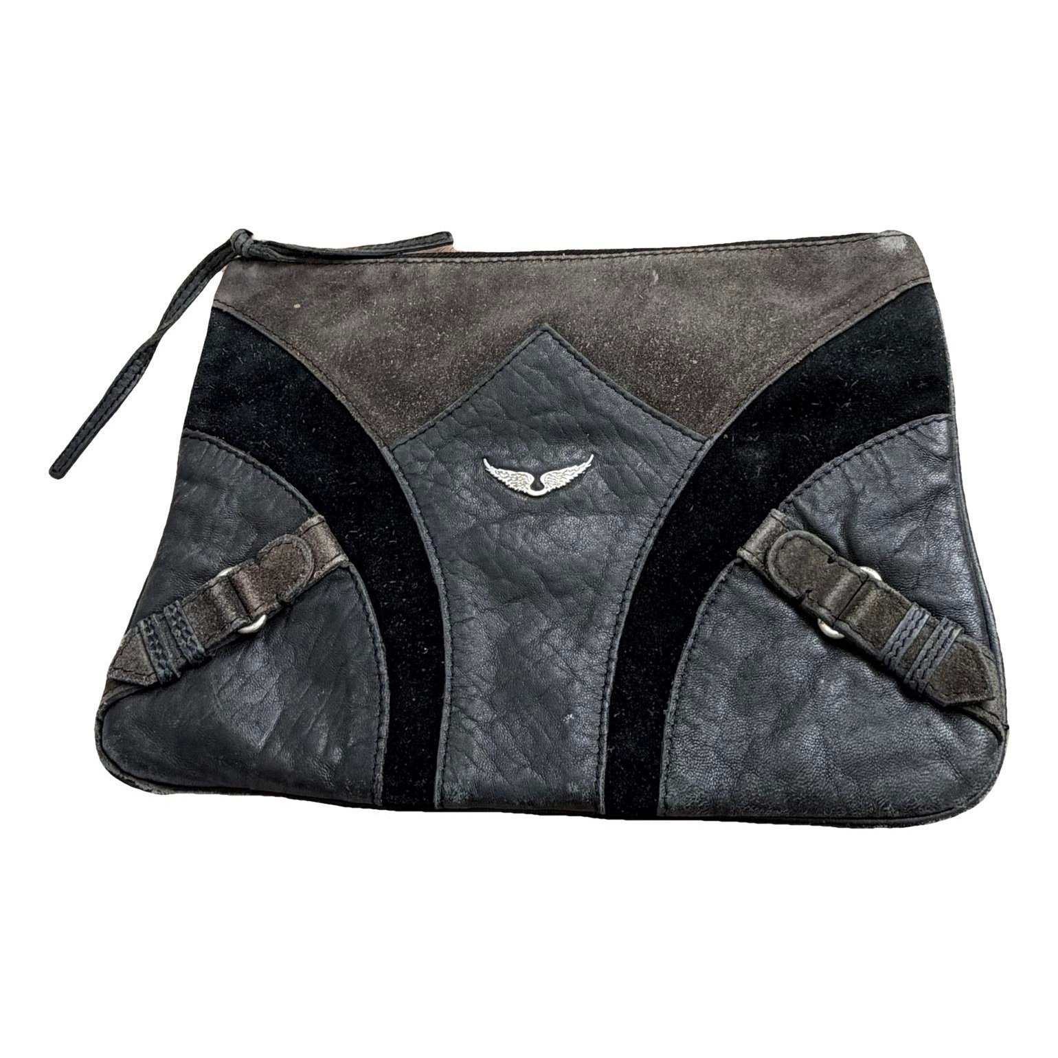 Leather clutch bag