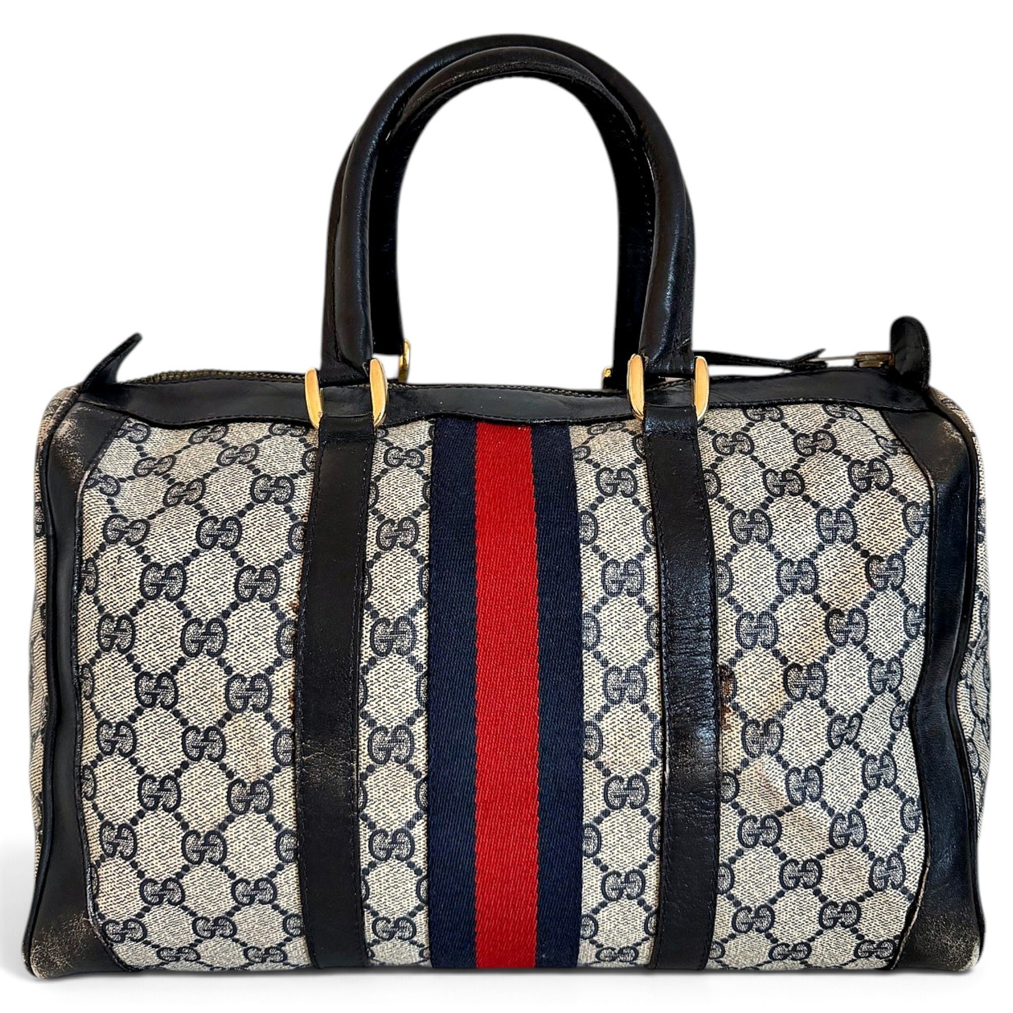 Boston leather bowling bag