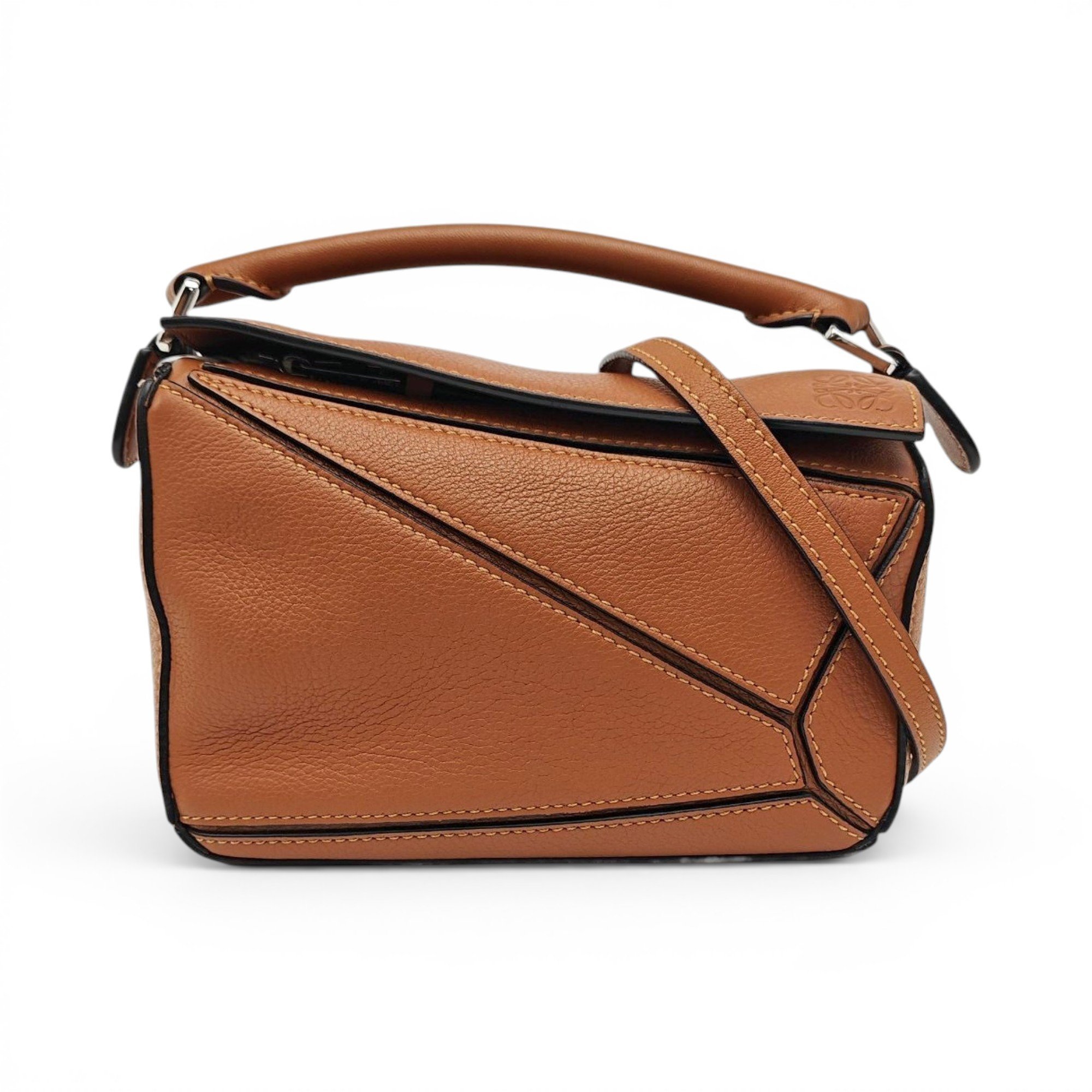 Puzzle leather handbag