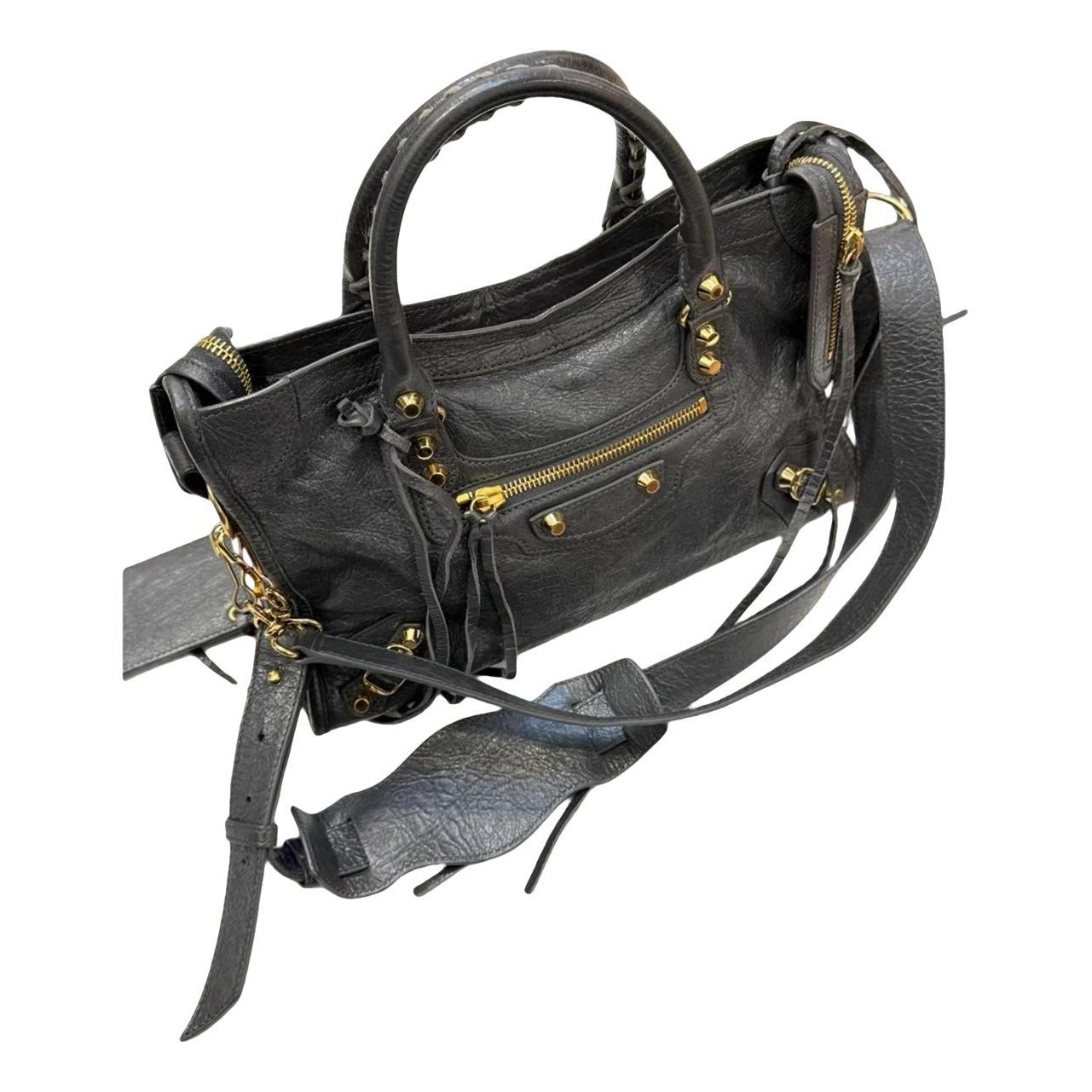 City leather handbag
