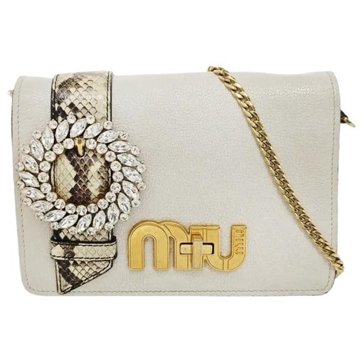 My Miu leather crossbody bag