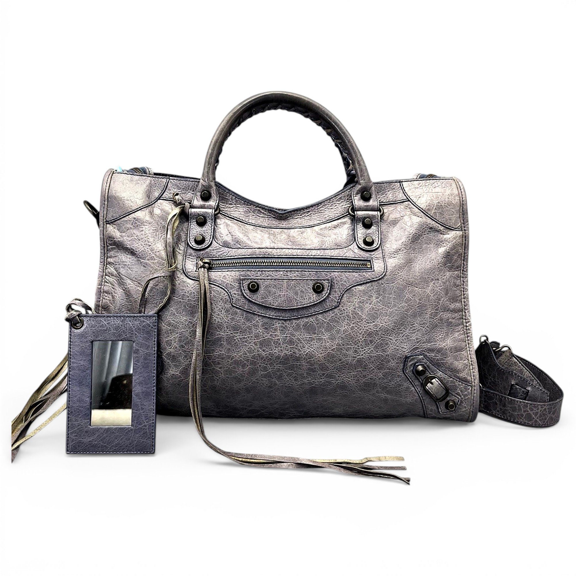 City leather handbag