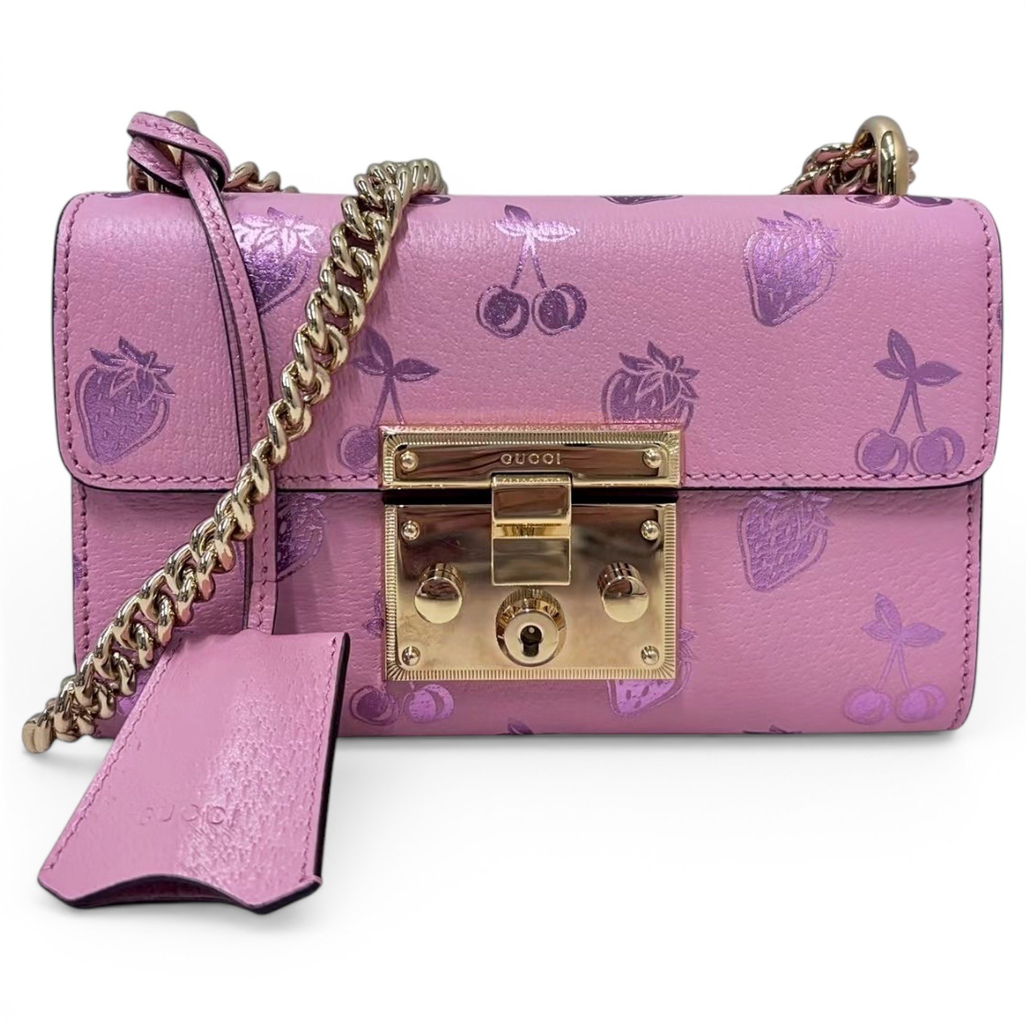 Padlock leather handbag